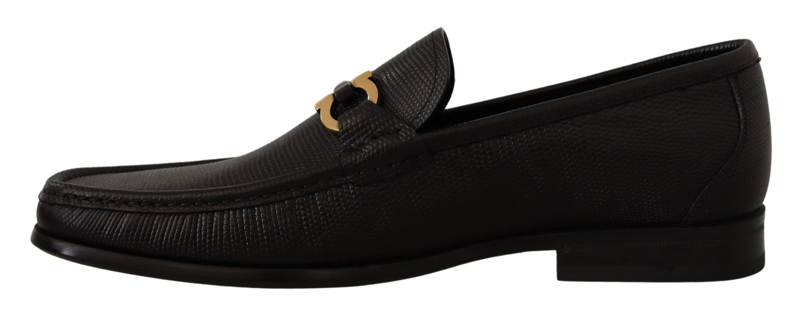Salvatore Ferragamo Elegant Black Calf Leather Loafers LUNESCAPE
