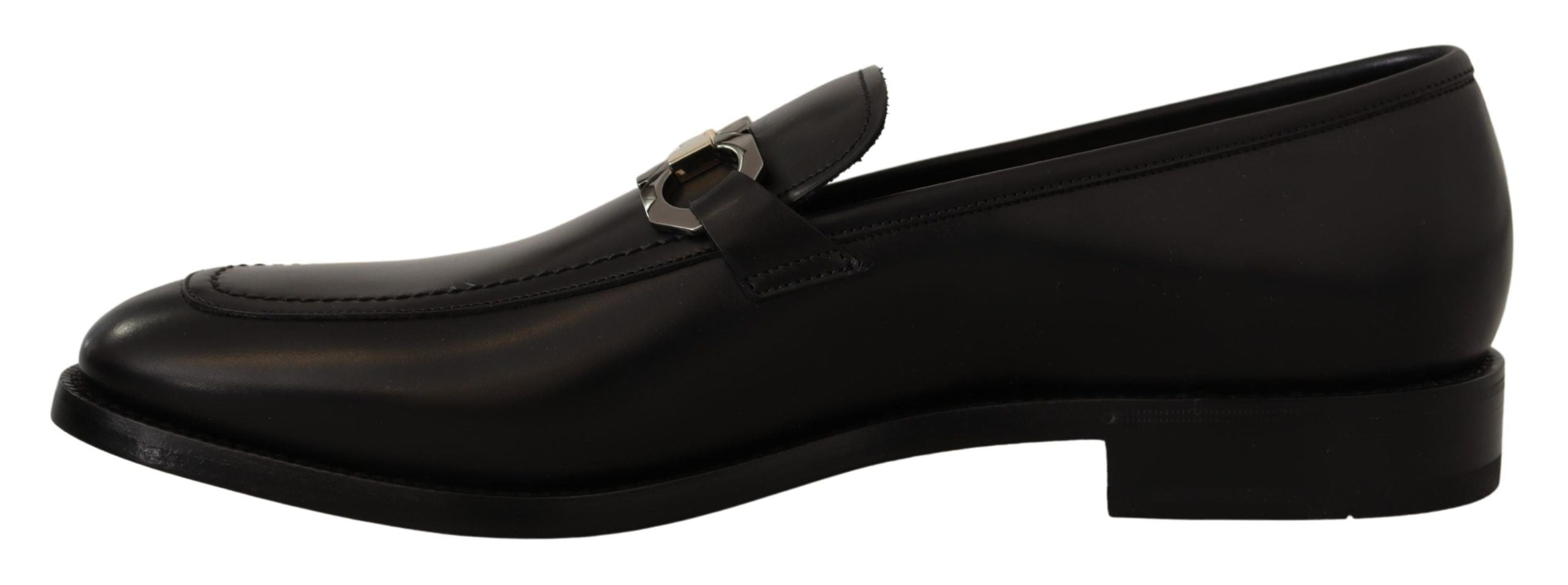 Salvatore Ferragamo Suave Black Leather Gancio Bit Loafers LUNESCAPE