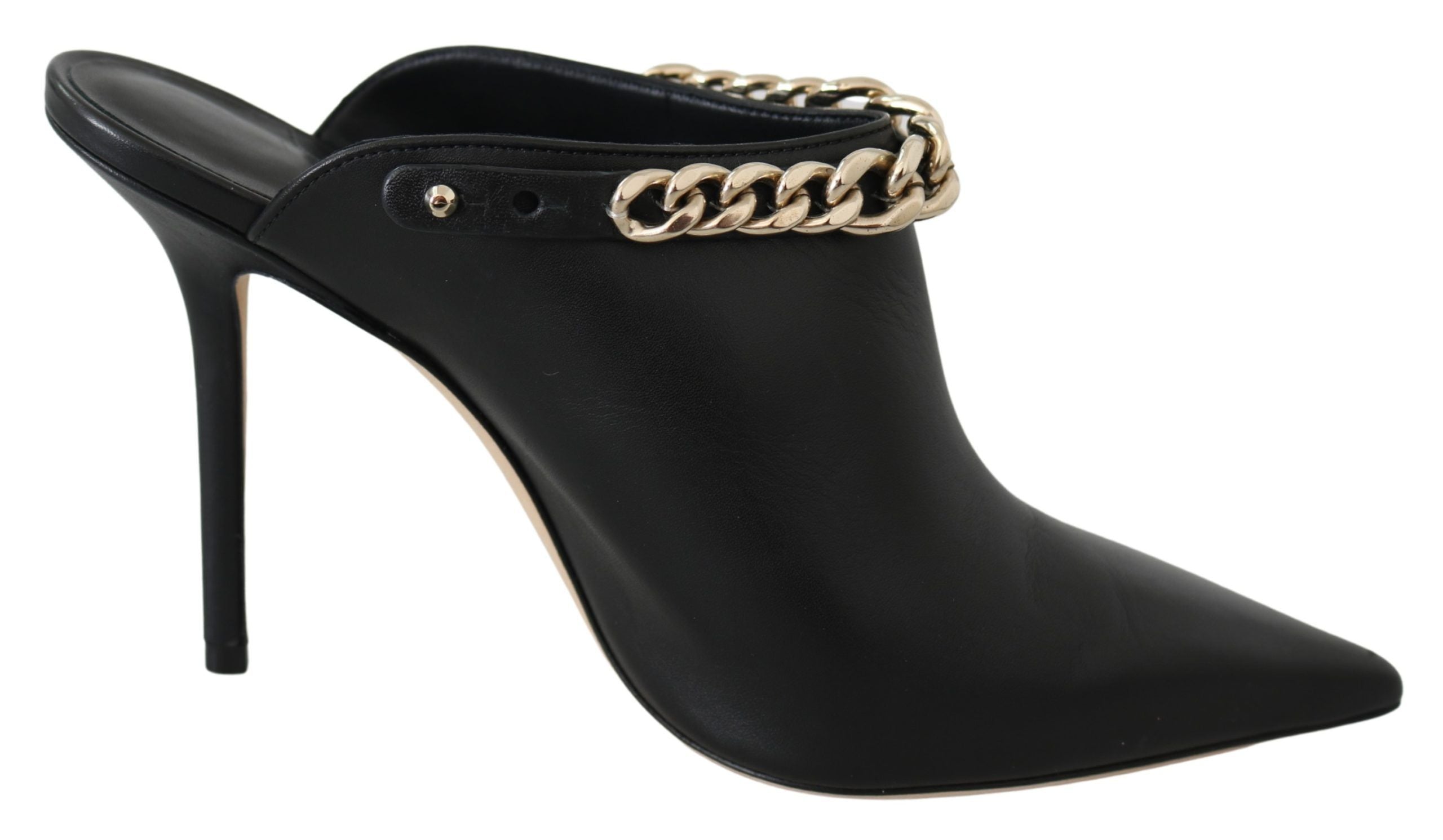 Jimmy Choo Elegant Black Gold Leather Pumps LUNESCAPE