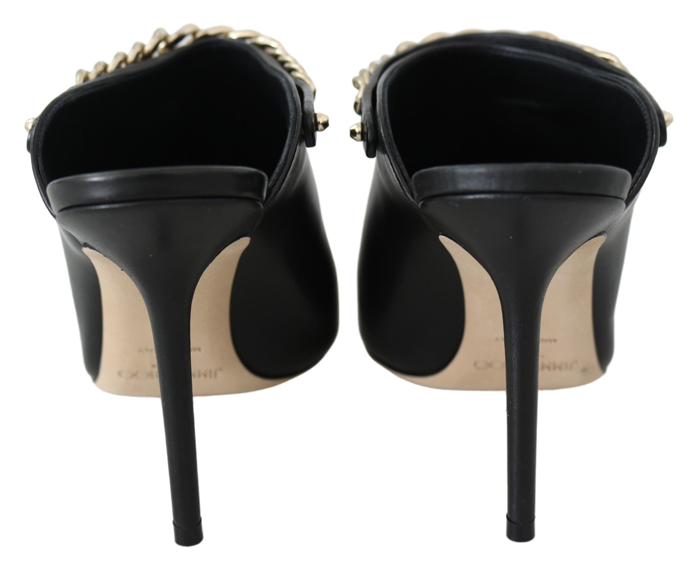 Jimmy Choo Elegant Black Gold Leather Pumps LUNESCAPE