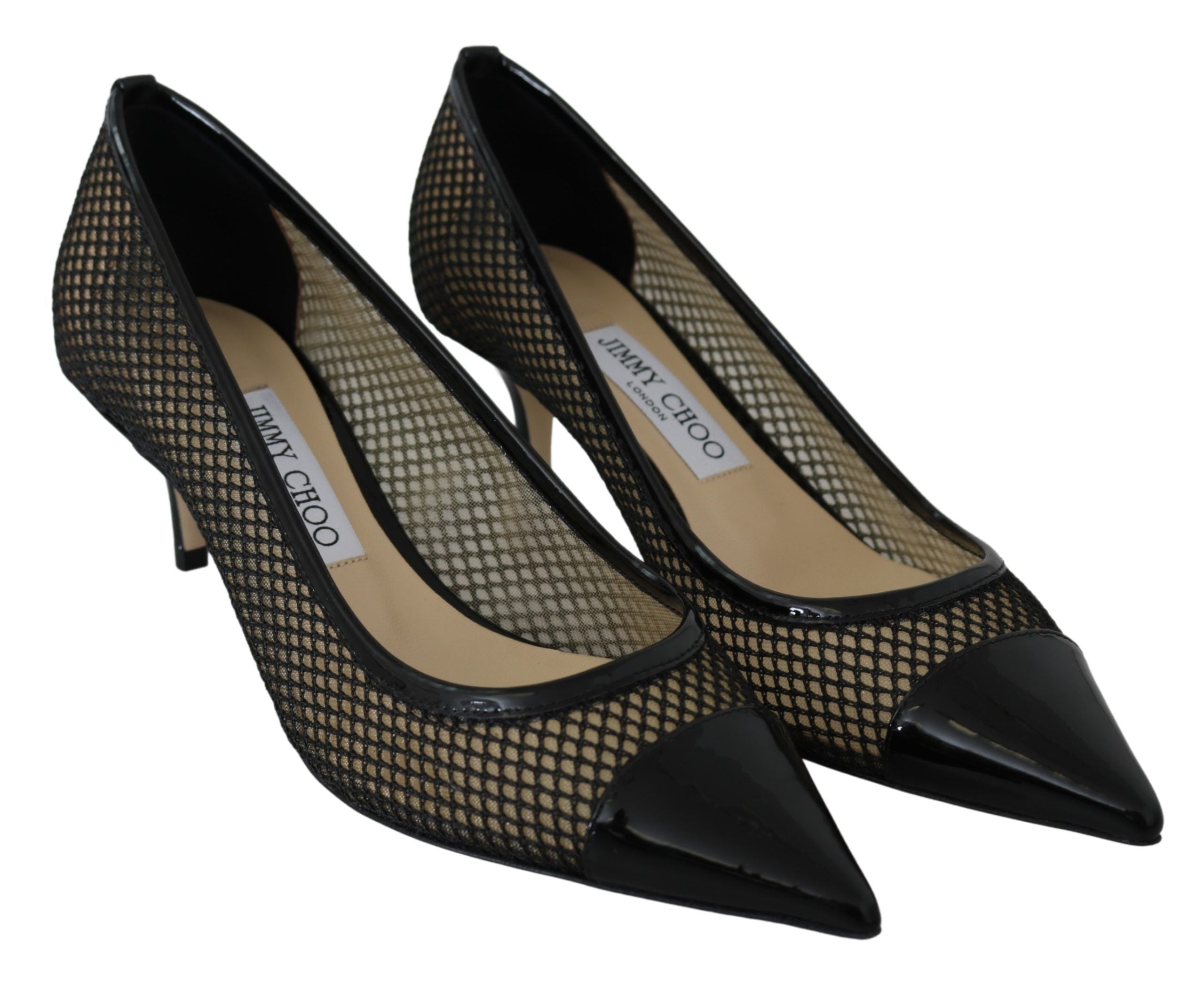 Jimmy Choo Chic Patent Mesh Pointed Pumps LUNESCAPE