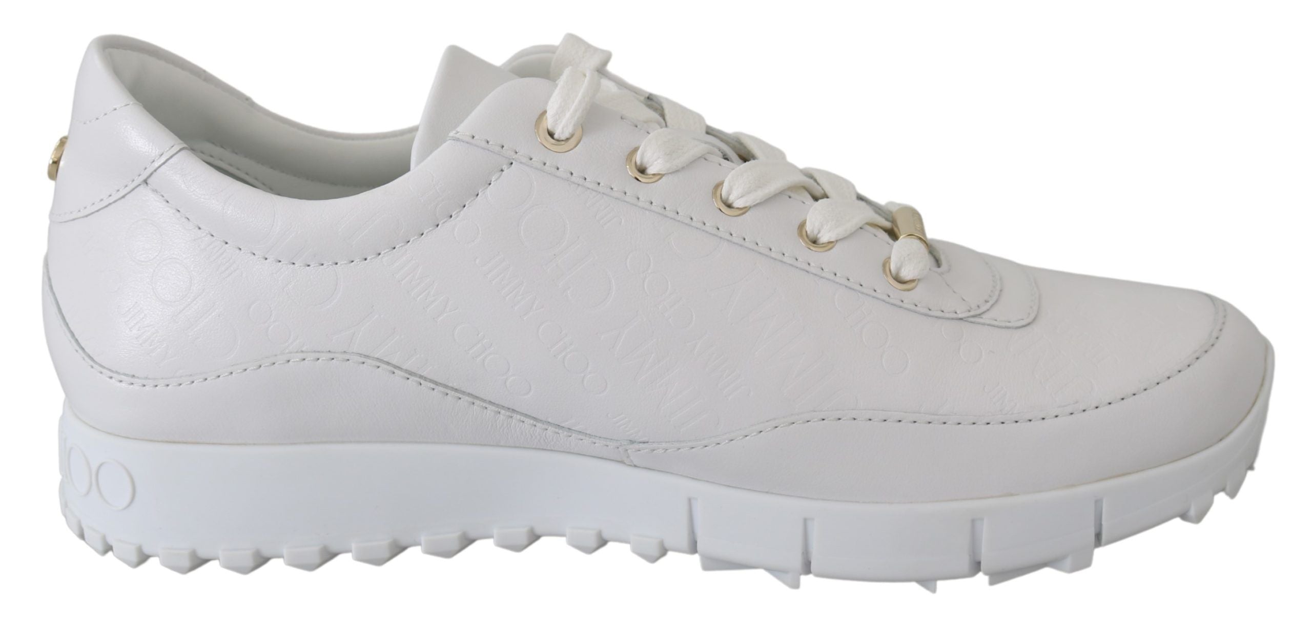 Jimmy Choo Elegant White Leather Sneakers LUNESCAPE