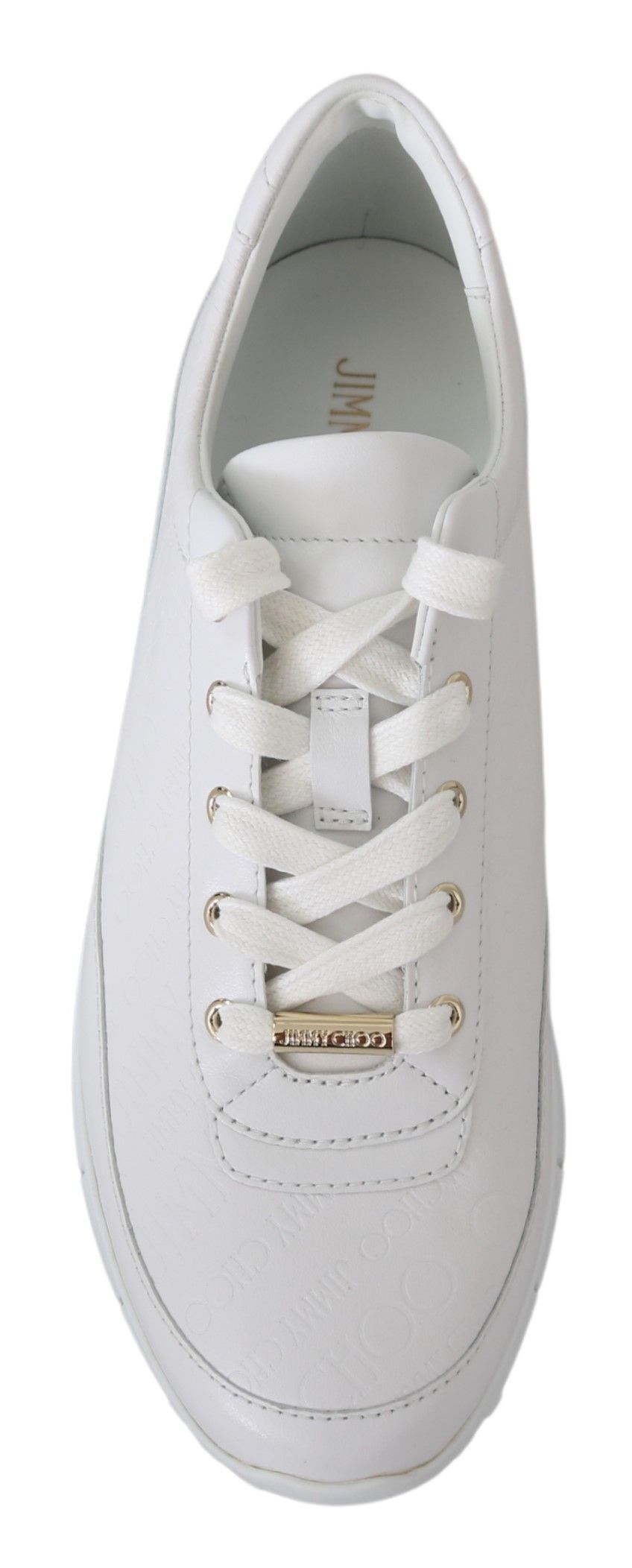 Jimmy Choo Elegant White Leather Sneakers LUNESCAPE