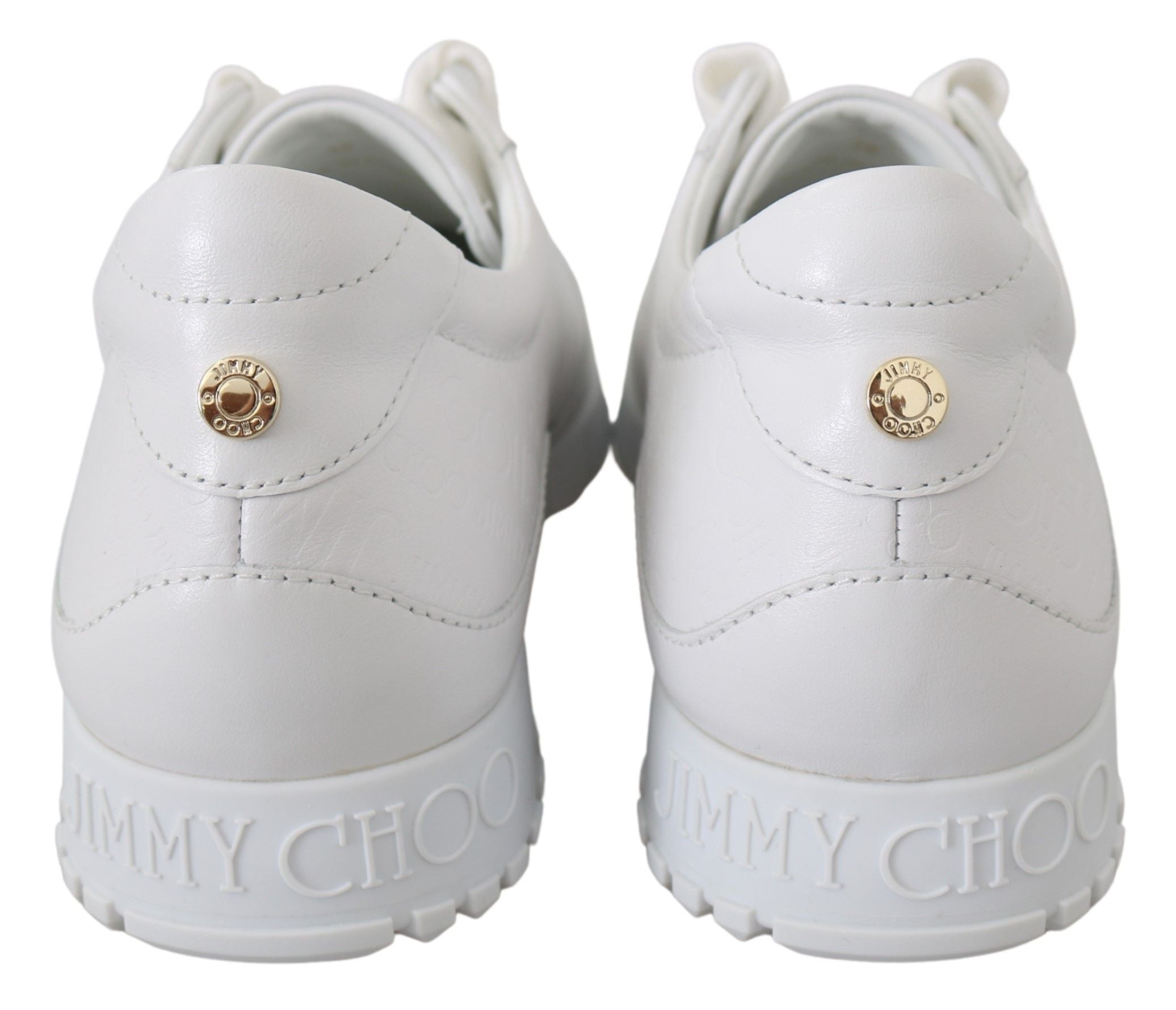 Jimmy Choo Elegant White Leather Sneakers LUNESCAPE