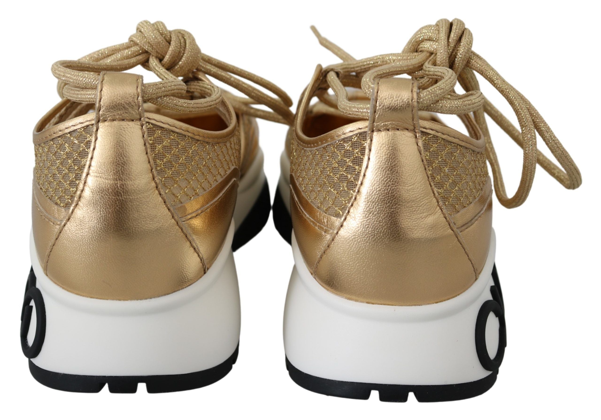 Jimmy Choo Golden Glamour Mesh Leather Sneakers LUNESCAPE