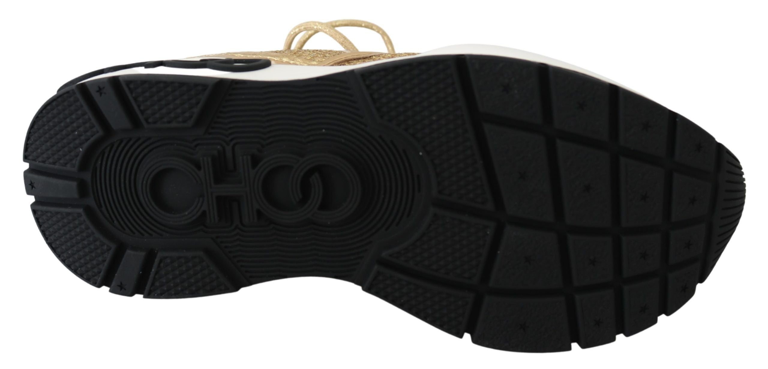 Jimmy Choo Golden Glamour Mesh Leather Sneakers LUNESCAPE