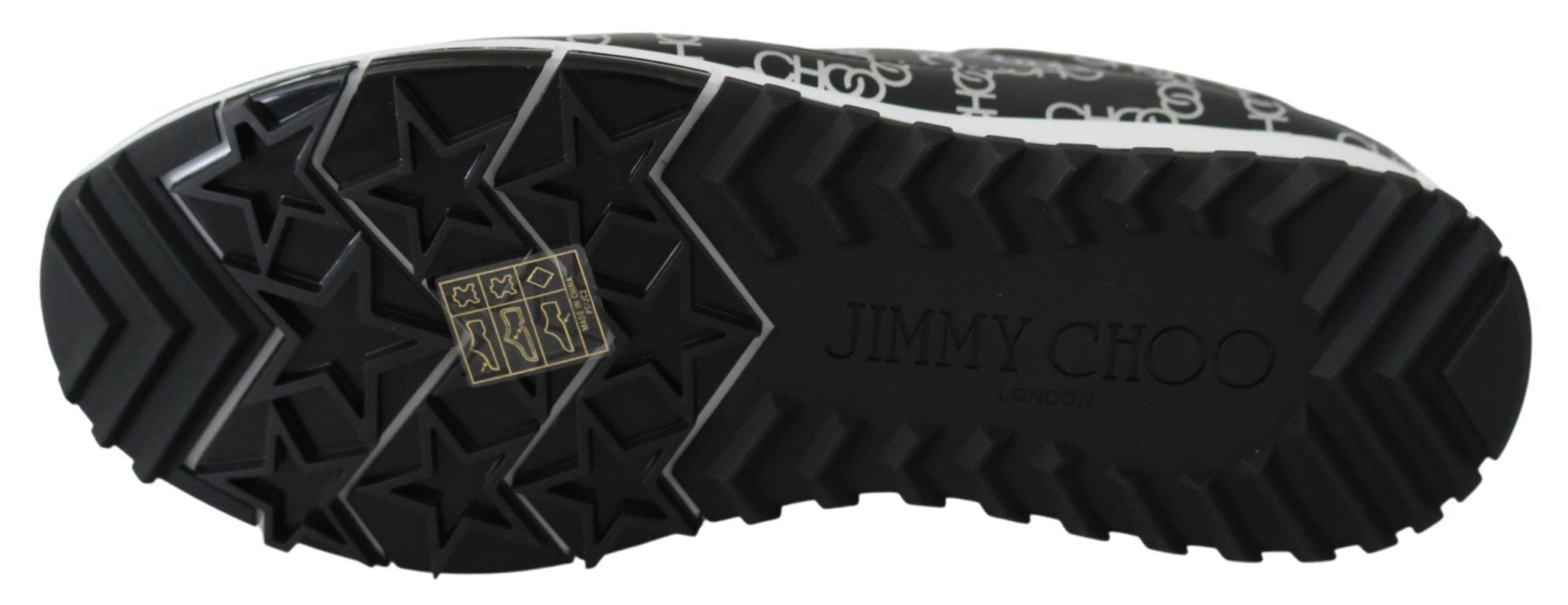 Jimmy Choo Elegant Black & Silver Leather Sneakers LUNESCAPE