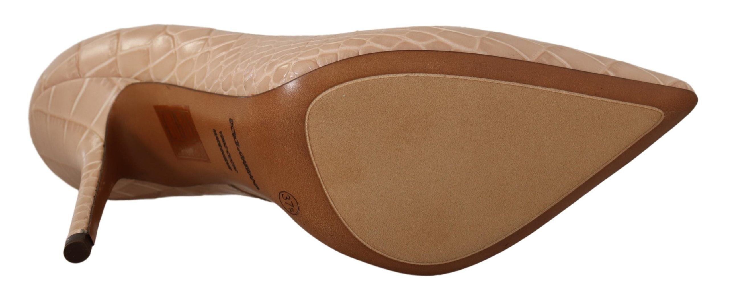 Dolce & Gabbana Beige Leather Bellucci Heels Pumps Shoes LUNESCAPE
