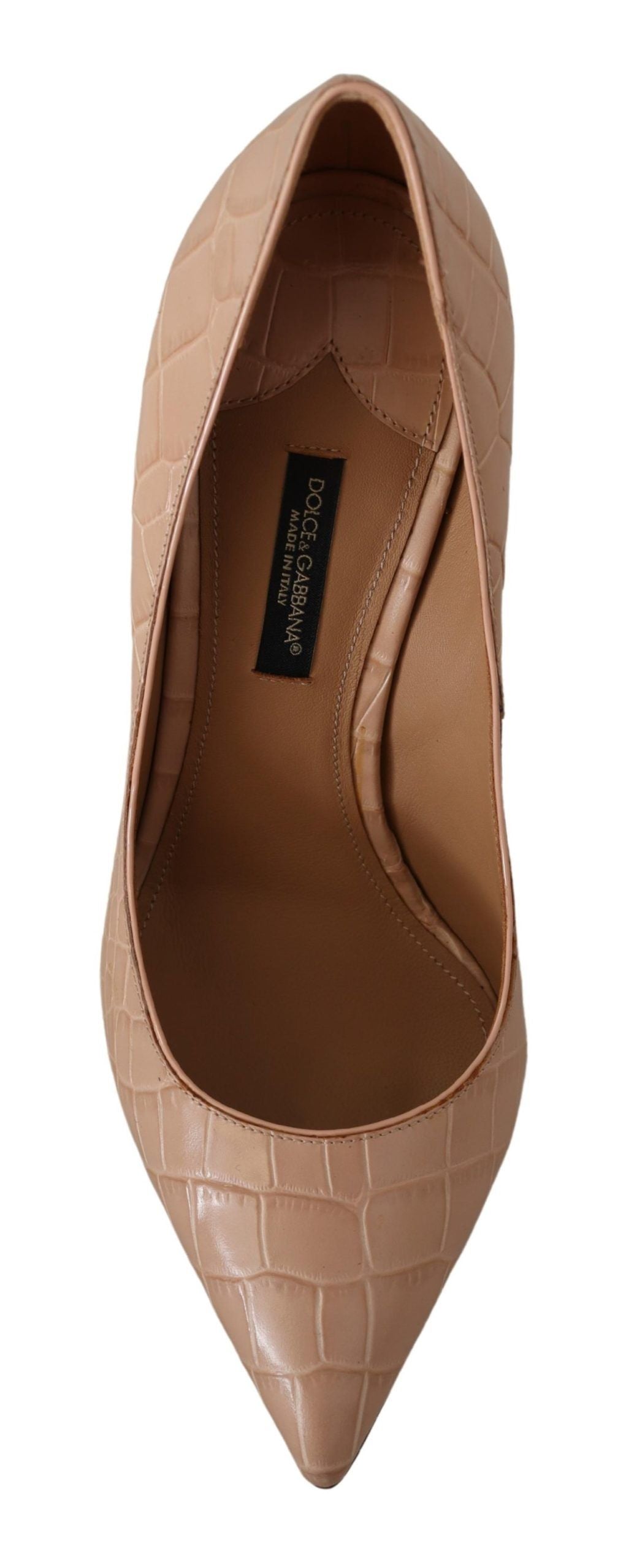 Dolce & Gabbana Beige Leather Bellucci Heels Pumps Shoes LUNESCAPE