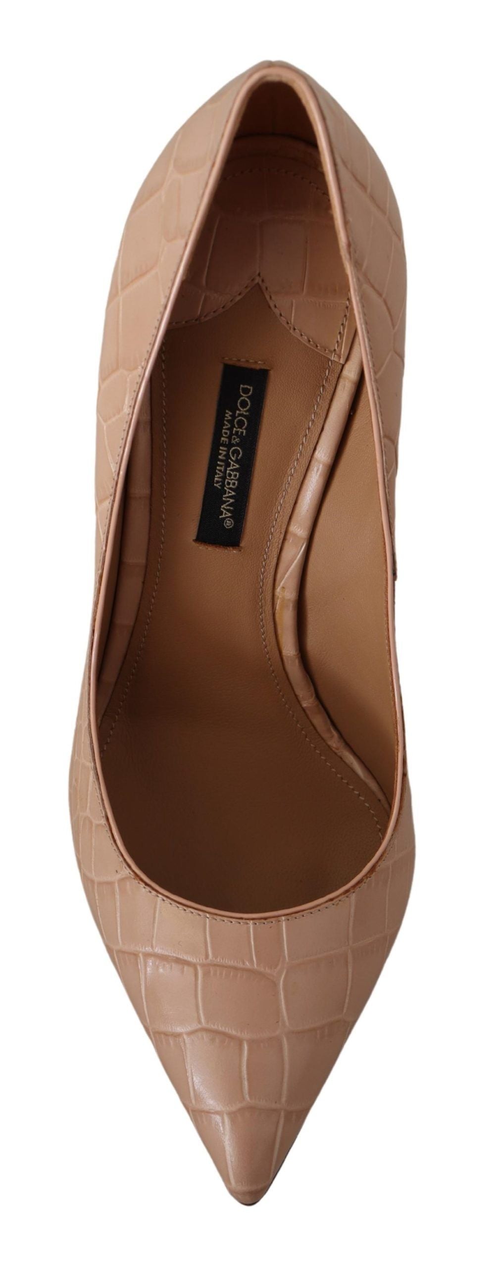 Dolce & Gabbana Beige Leather Bellucci Heels Pumps Shoes LUNESCAPE