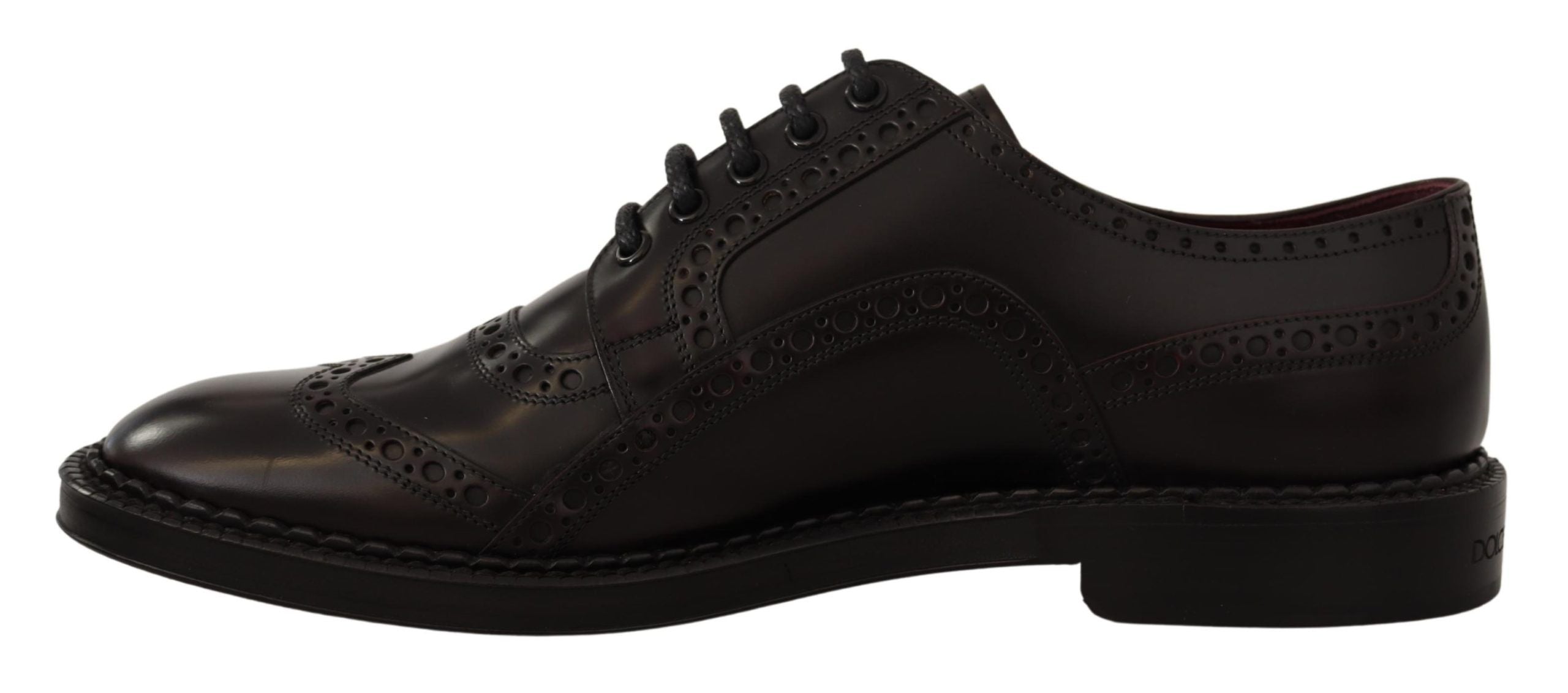 Dolce & Gabbana Purple Leather Oxford Wingtip Formal Shoes LUNESCAPE