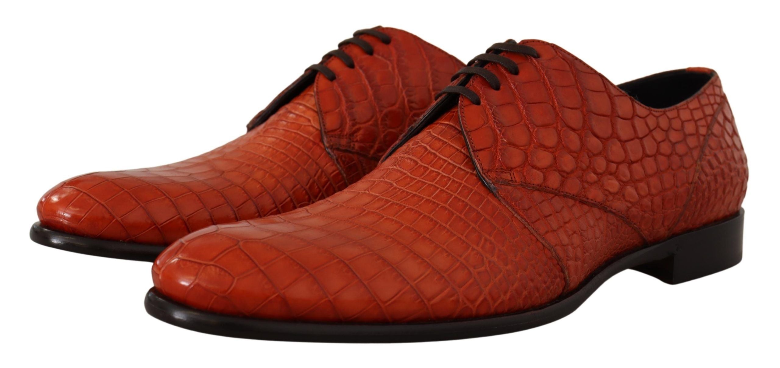 Dolce & Gabbana Orange Exotic Leather Dress Derby Shoes LUNESCAPE