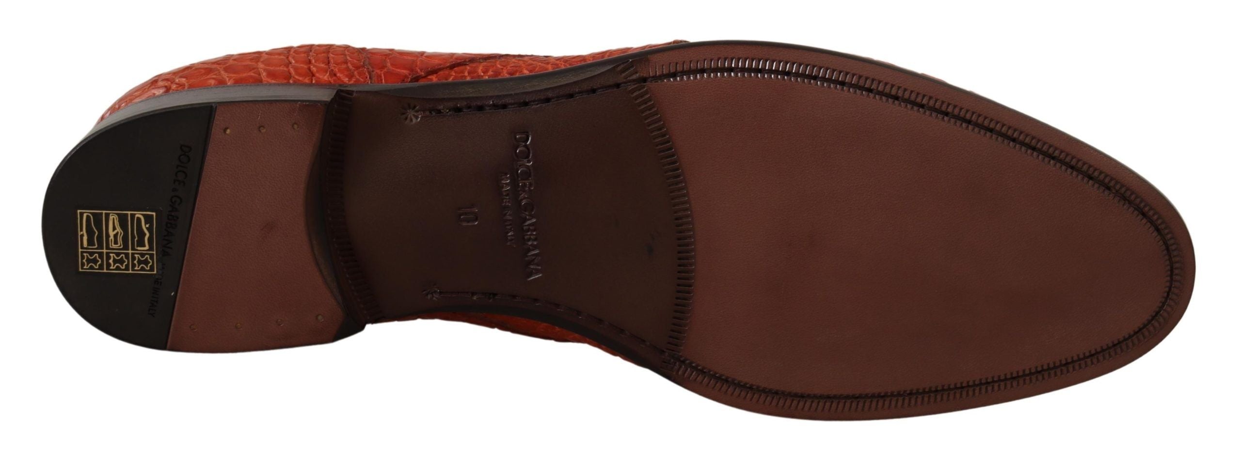 Dolce & Gabbana Orange Exotic Leather Dress Derby Shoes LUNESCAPE