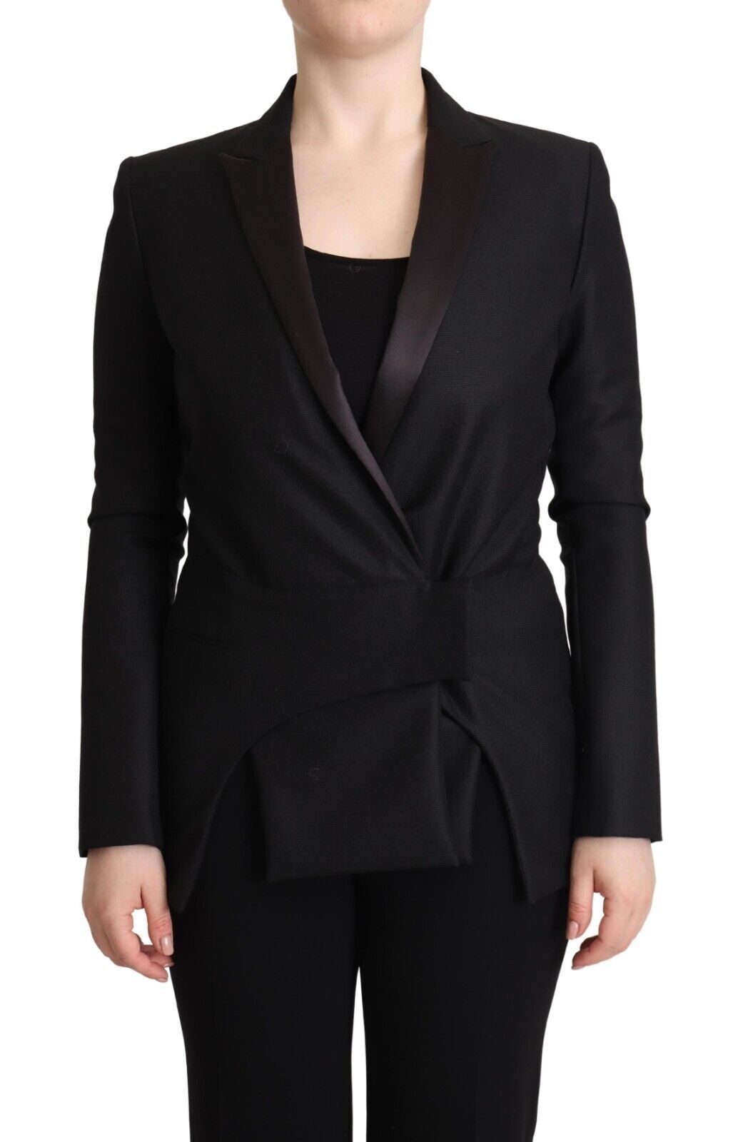 Costume National Black Long Sleeves Double Breasted Jacket LUNESCAPE