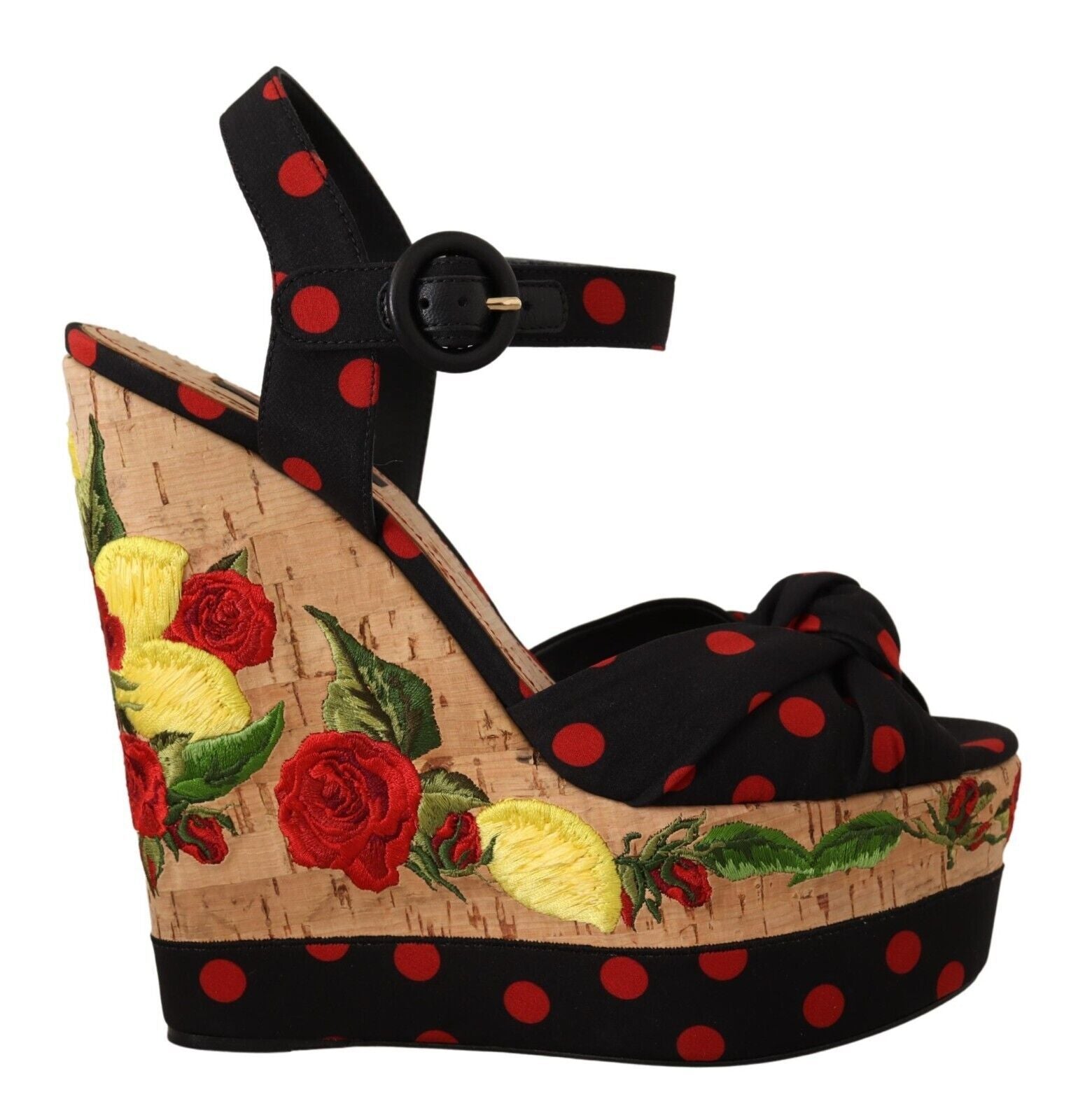 Dolce & Gabbana Multicolor Platform Wedges Sandals Charmeuse Shoes LUNESCAPE