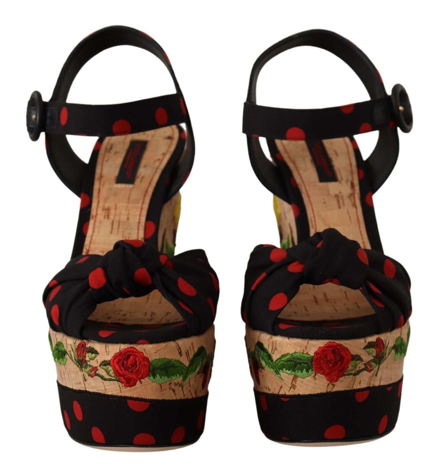 Dolce & Gabbana Multicolor Platform Wedges Sandals Charmeuse Shoes LUNESCAPE