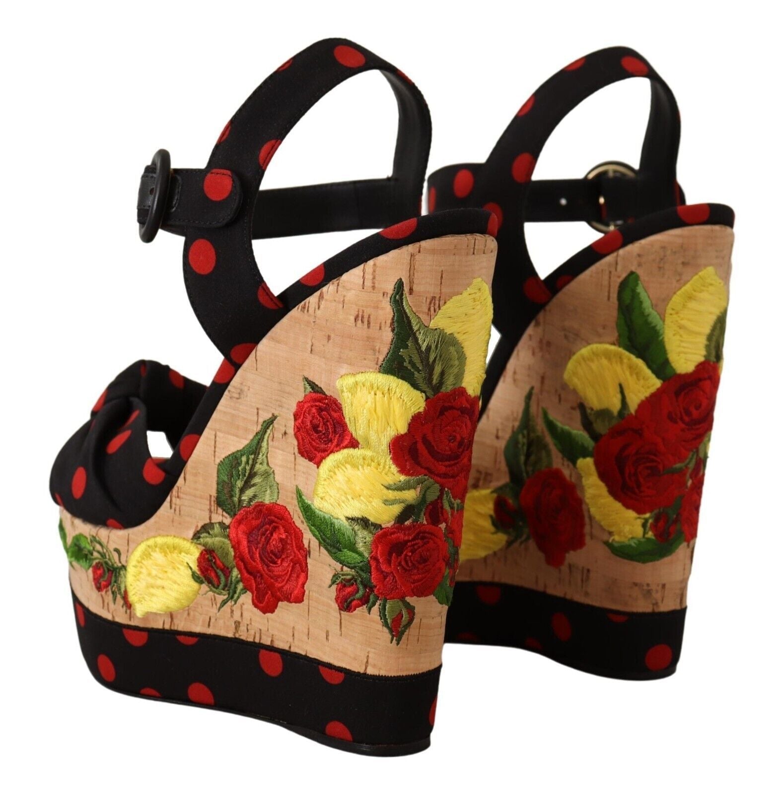 Dolce & Gabbana Multicolor Platform Wedges Sandals Charmeuse Shoes LUNESCAPE