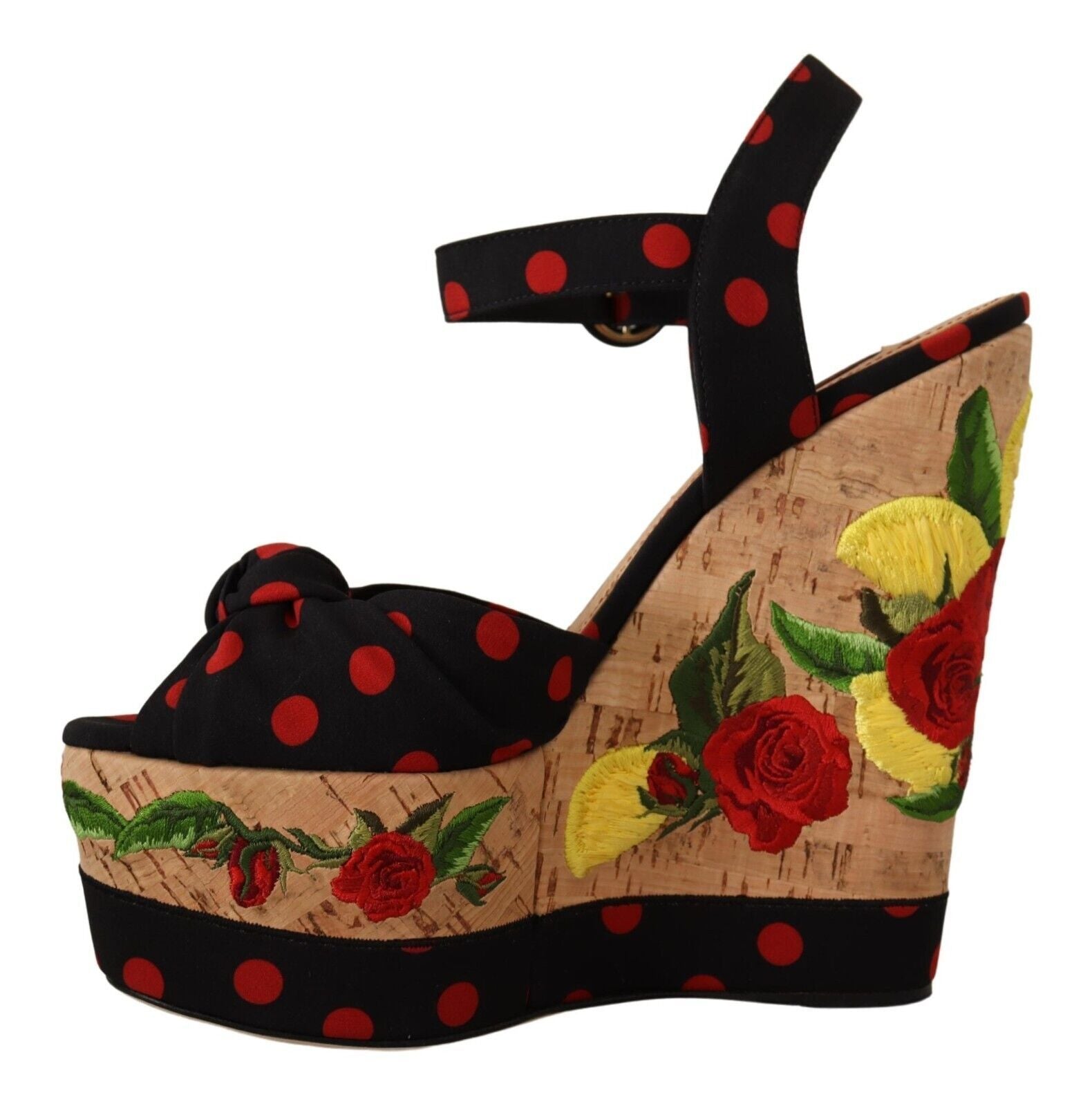 Dolce & Gabbana Multicolor Platform Wedges Sandals Charmeuse Shoes LUNESCAPE