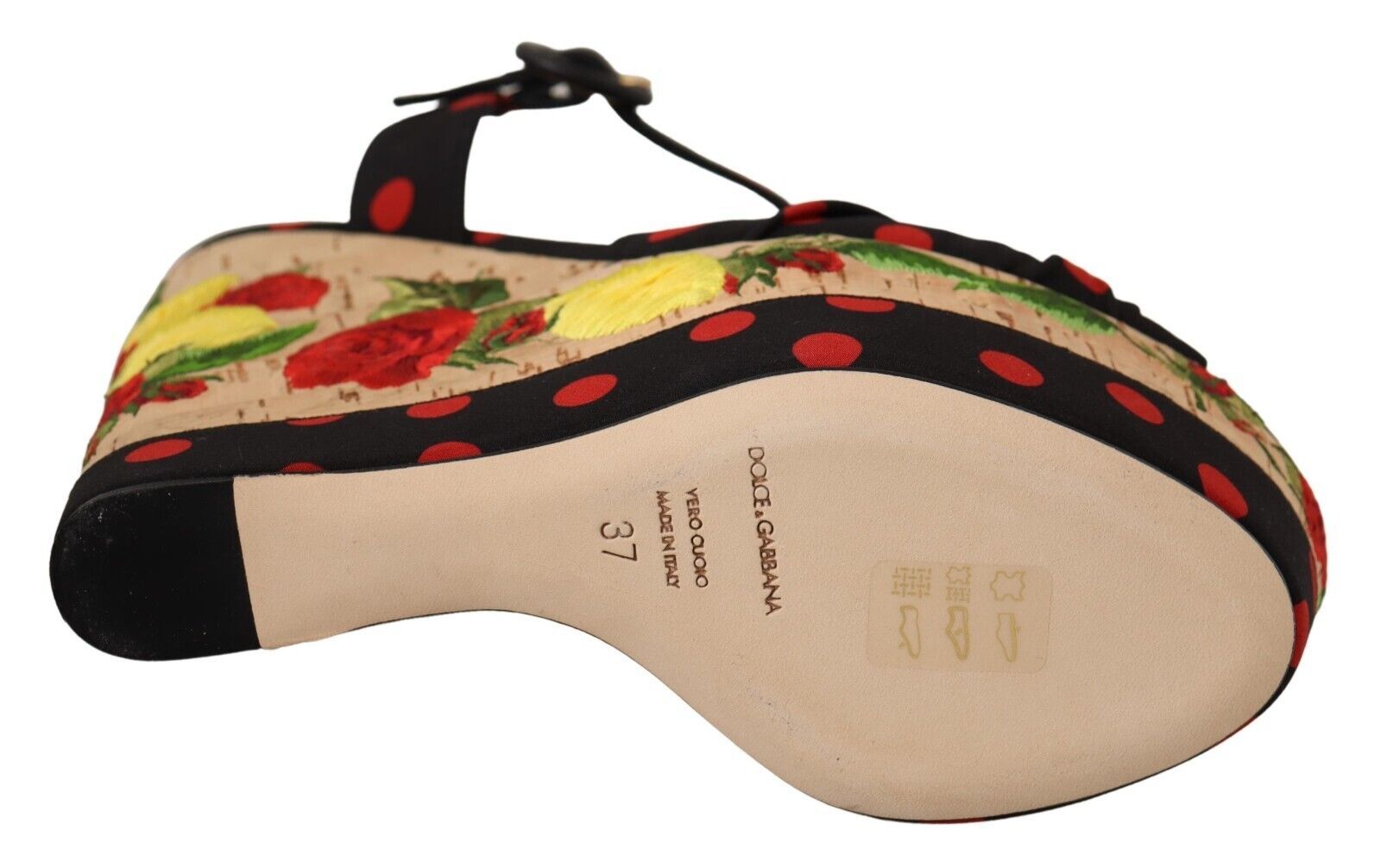 Dolce & Gabbana Multicolor Platform Wedges Sandals Charmeuse Shoes LUNESCAPE