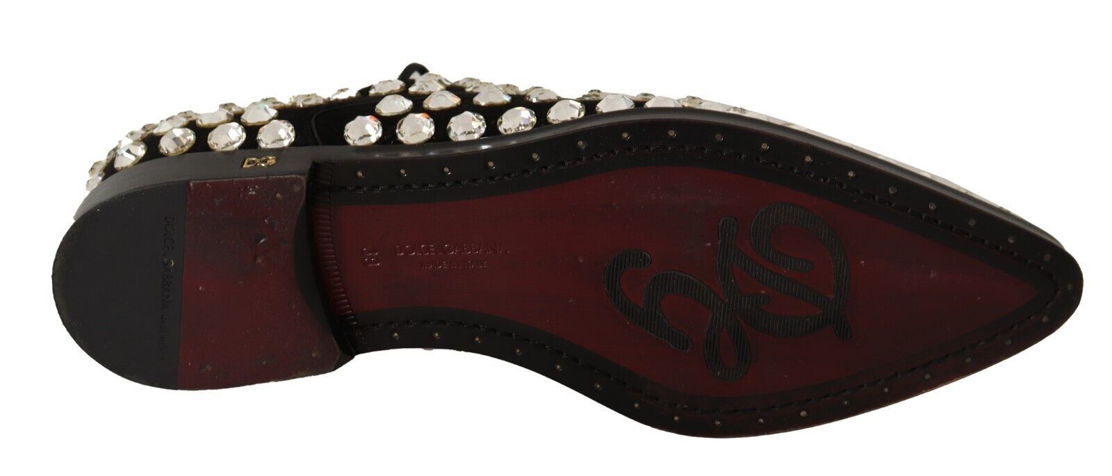 Dolce & Gabbana Black Leather Crystals Lace Up Formal Shoes LUNESCAPE