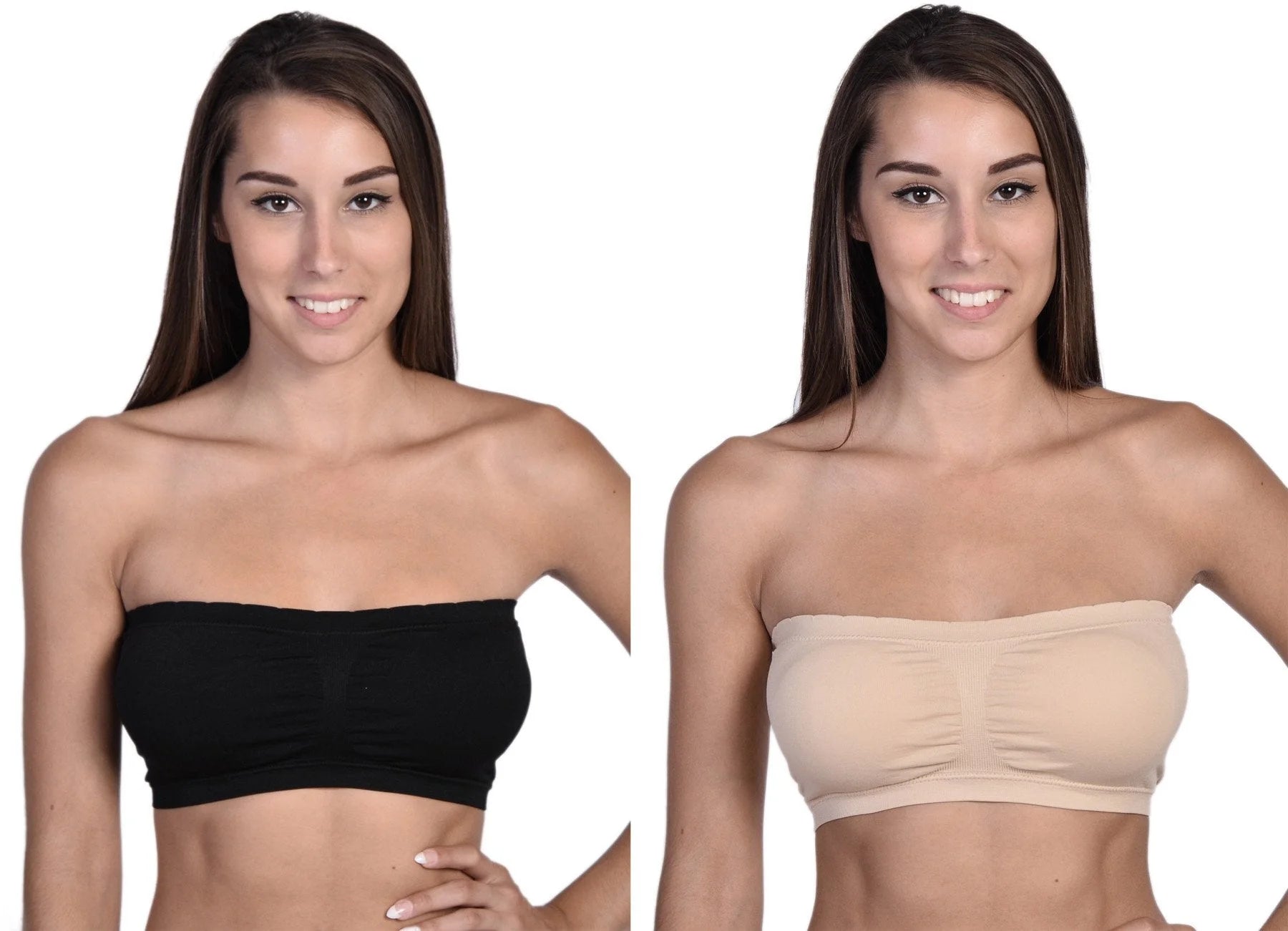2-Pack Bandeaus - Black and Nude LUNESCAPE