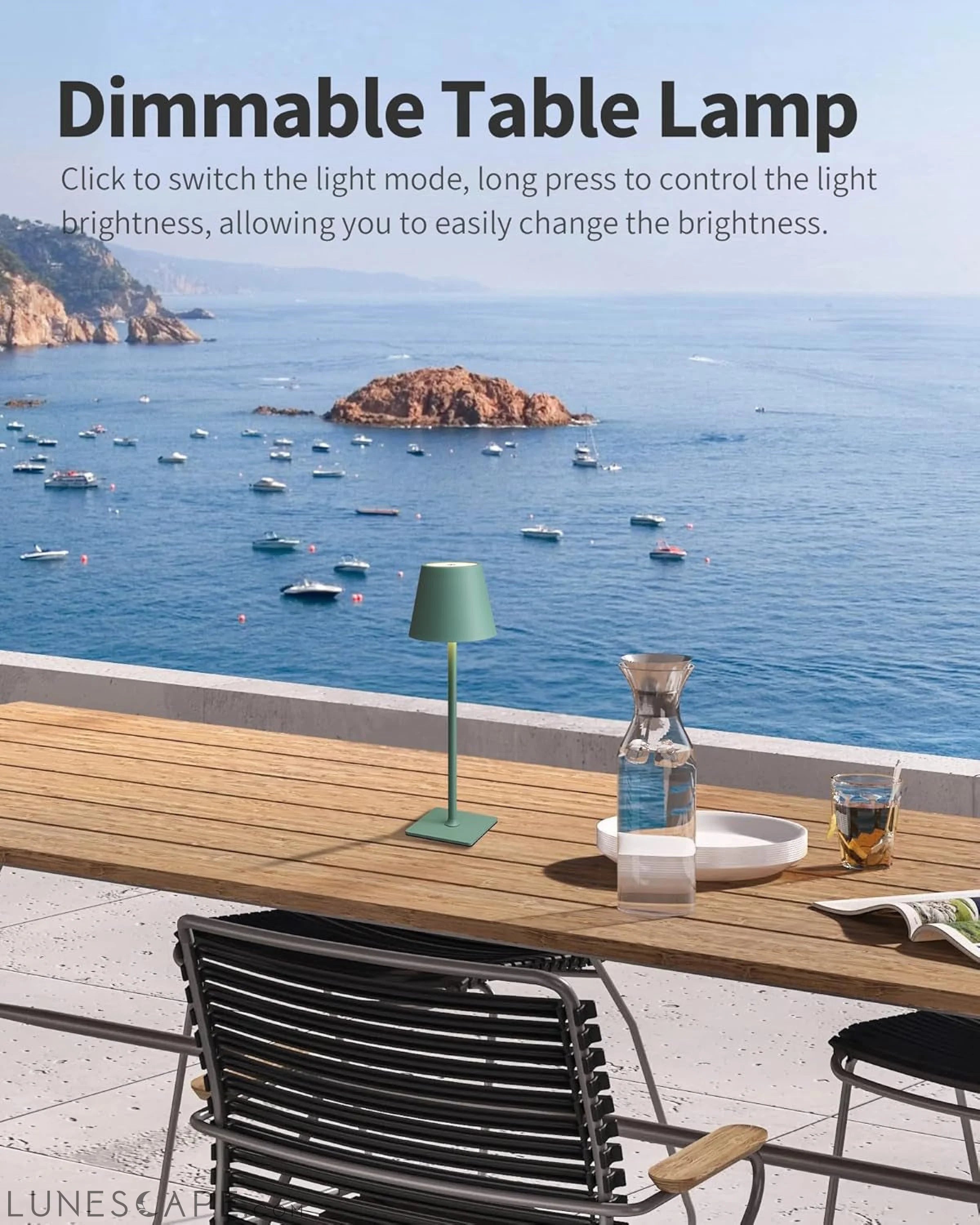 2 Pack Cordless Table Lamp,Portable LED Desk Lamp, 5000Mah Battery LUNESCAPE