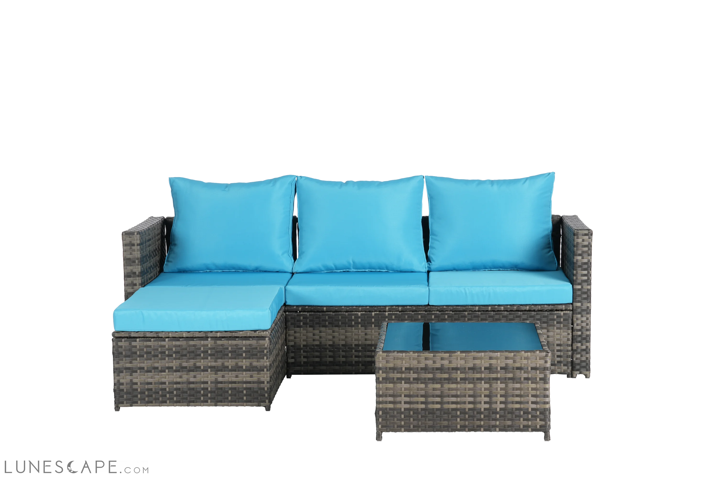 2 Pieces Patio Furniture Set,Outdoor Woven Sectional L- Shaped Patio LUNESCAPE
