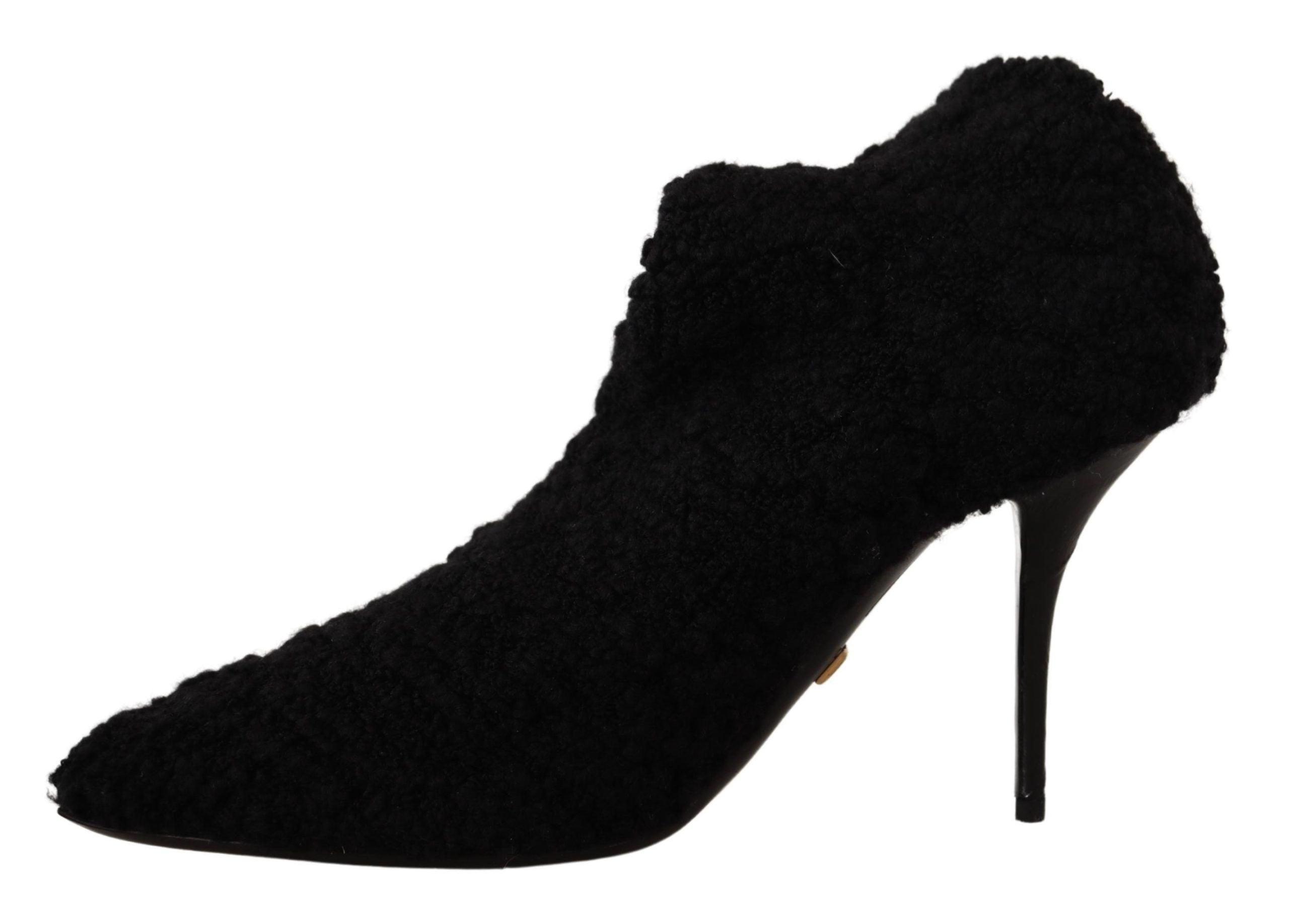 Dolce & Gabbana Black Stiletto Heels Mid Calf Women Boots LUNESCAPE