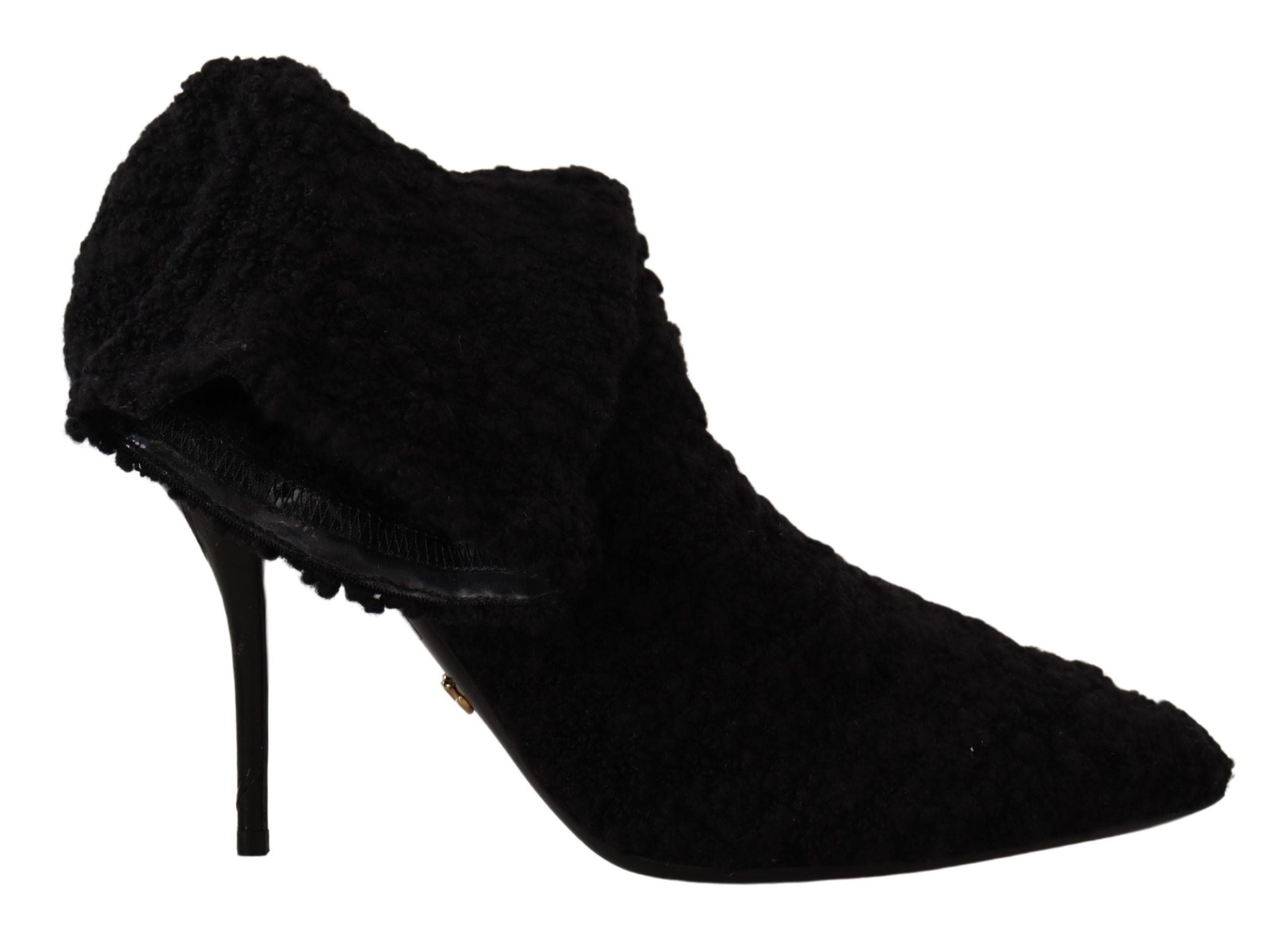 Dolce & Gabbana Black Stiletto Heels Mid Calf Women Boots LUNESCAPE