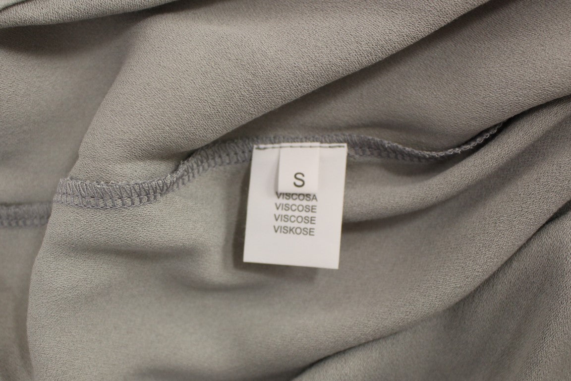 Comeforbreakfast Gray Viscose Tank Top Shirt Blouse