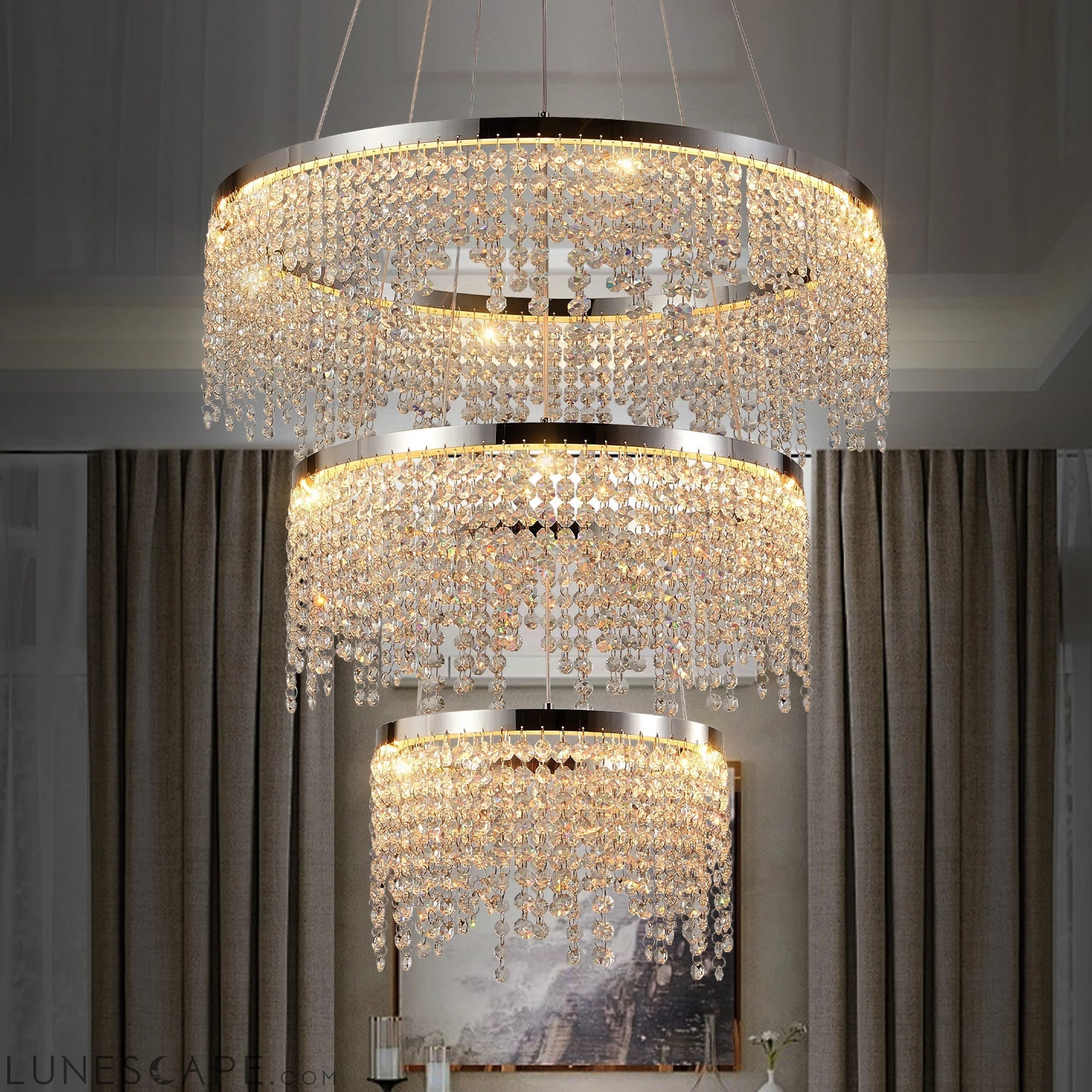 23.6-inch Fancy hanging ceiling lamps luxury modern Chandelier LUNESCAPE