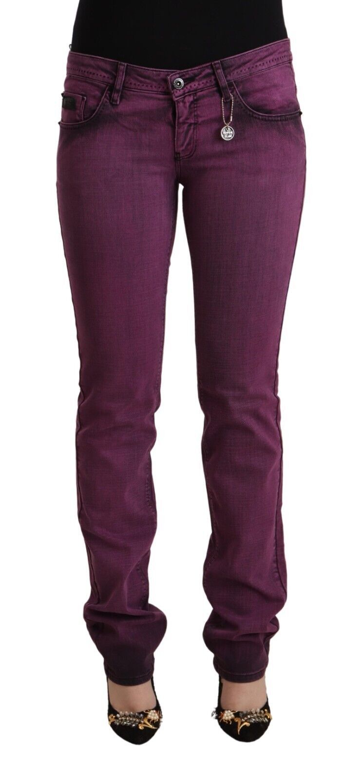 Costume National Purple Cotton Stretch Slim Fit Denim Jeans LUNESCAPE