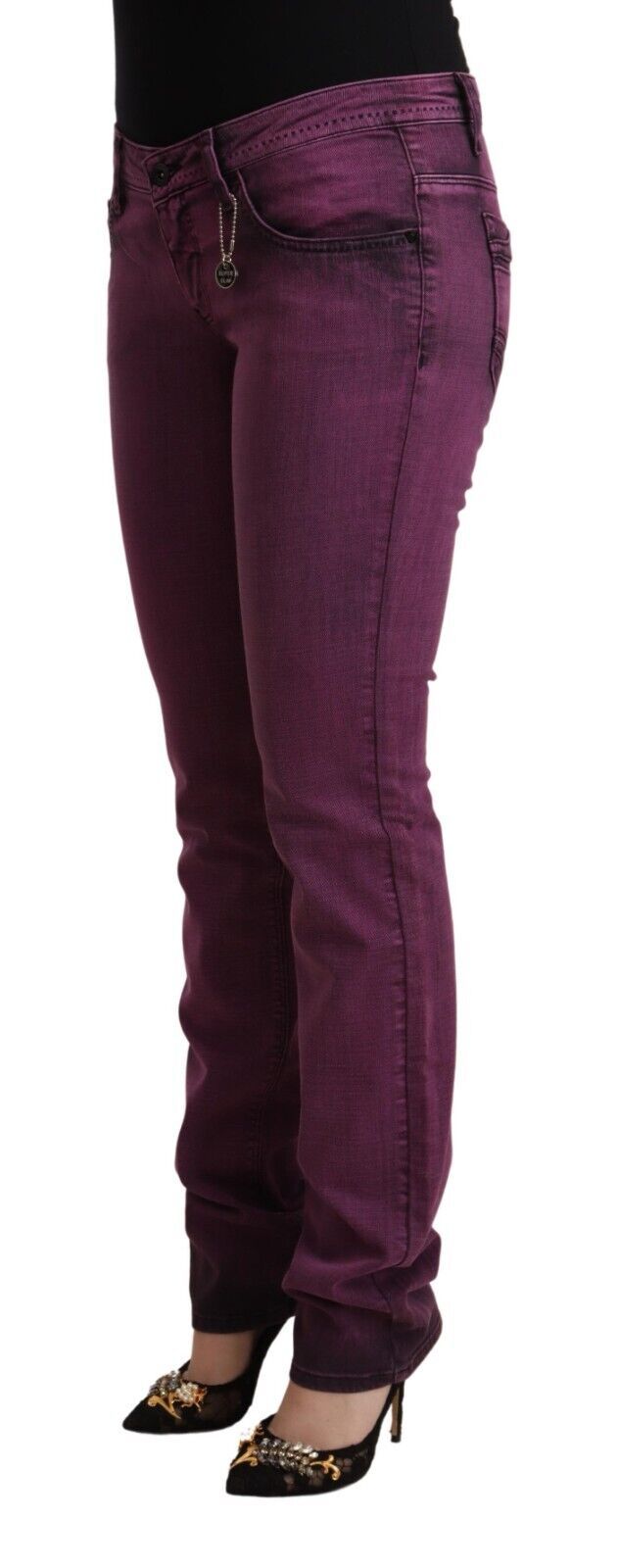Costume National Purple Cotton Stretch Slim Fit Denim Jeans LUNESCAPE
