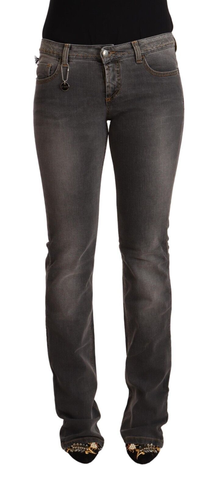 Costume National Gray Washed Low Waist Straight Denim Jeans LUNESCAPE