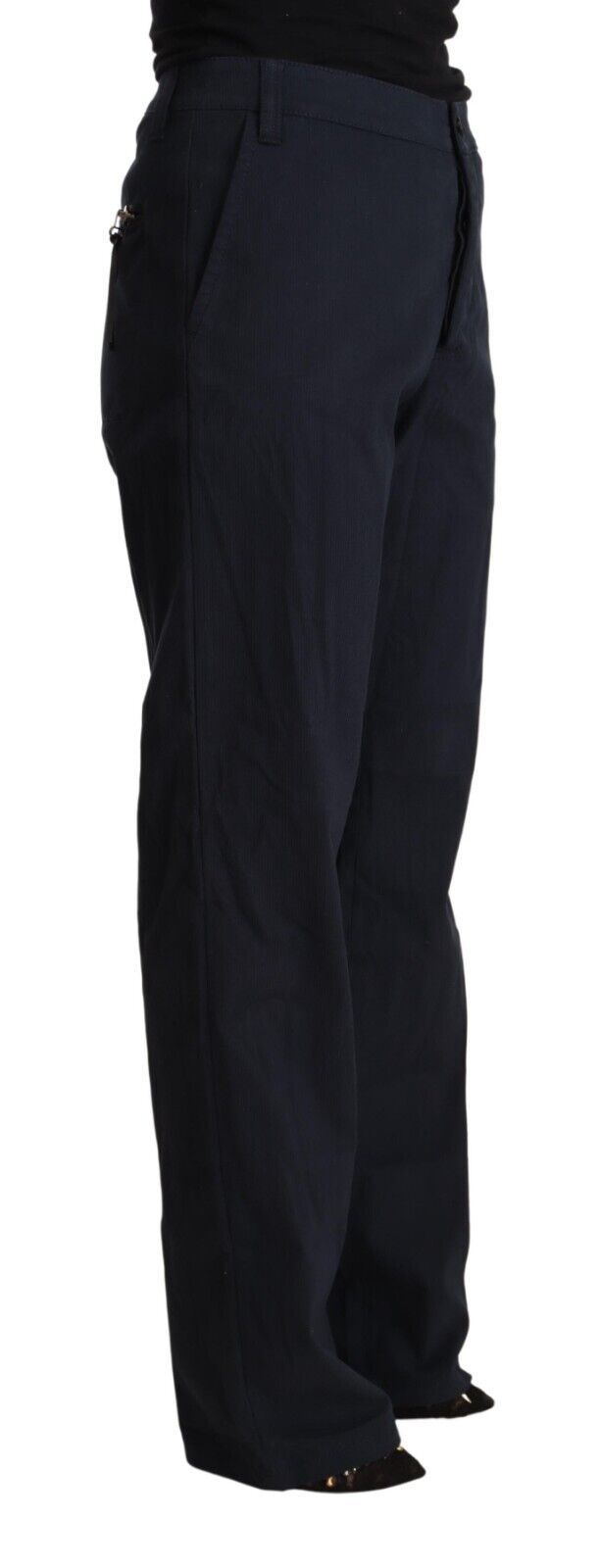 Exte Black High Waist Tapered Cotton Pants LUNESCAPE