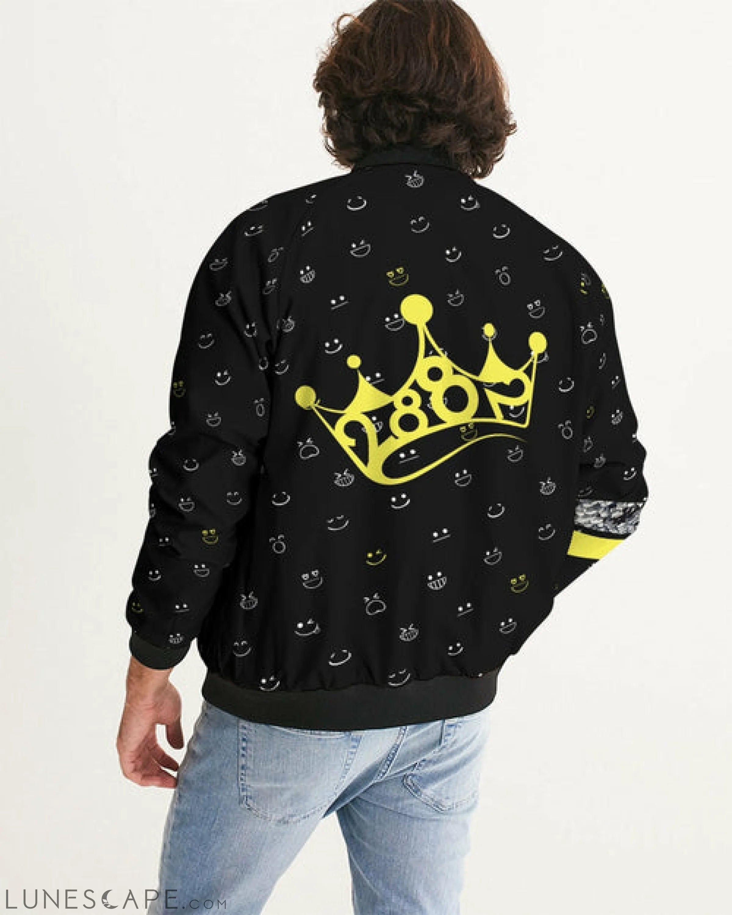 2882Sport™ Fit My Mood Winky Face Men's Bomber Jacket LUNESCAPE