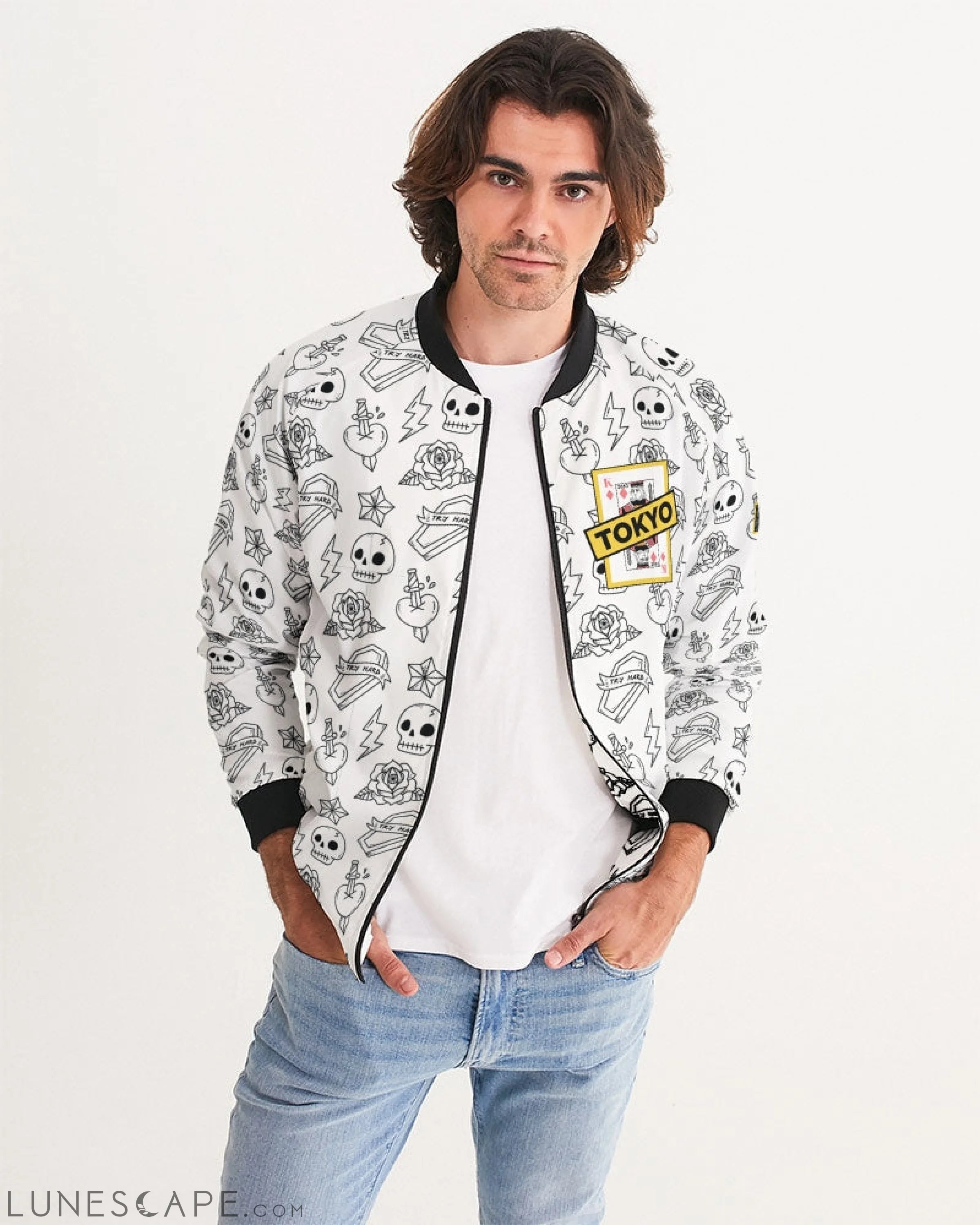 2882Sport™ Pre-Punk-Prep Men's Bomber Jacket LUNESCAPE