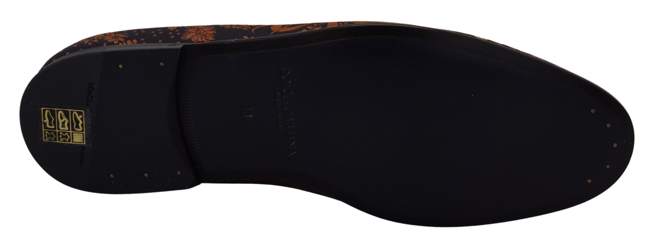 Dolce & Gabbana Blue Rust Floral Slippers Loafers Shoes LUNESCAPE