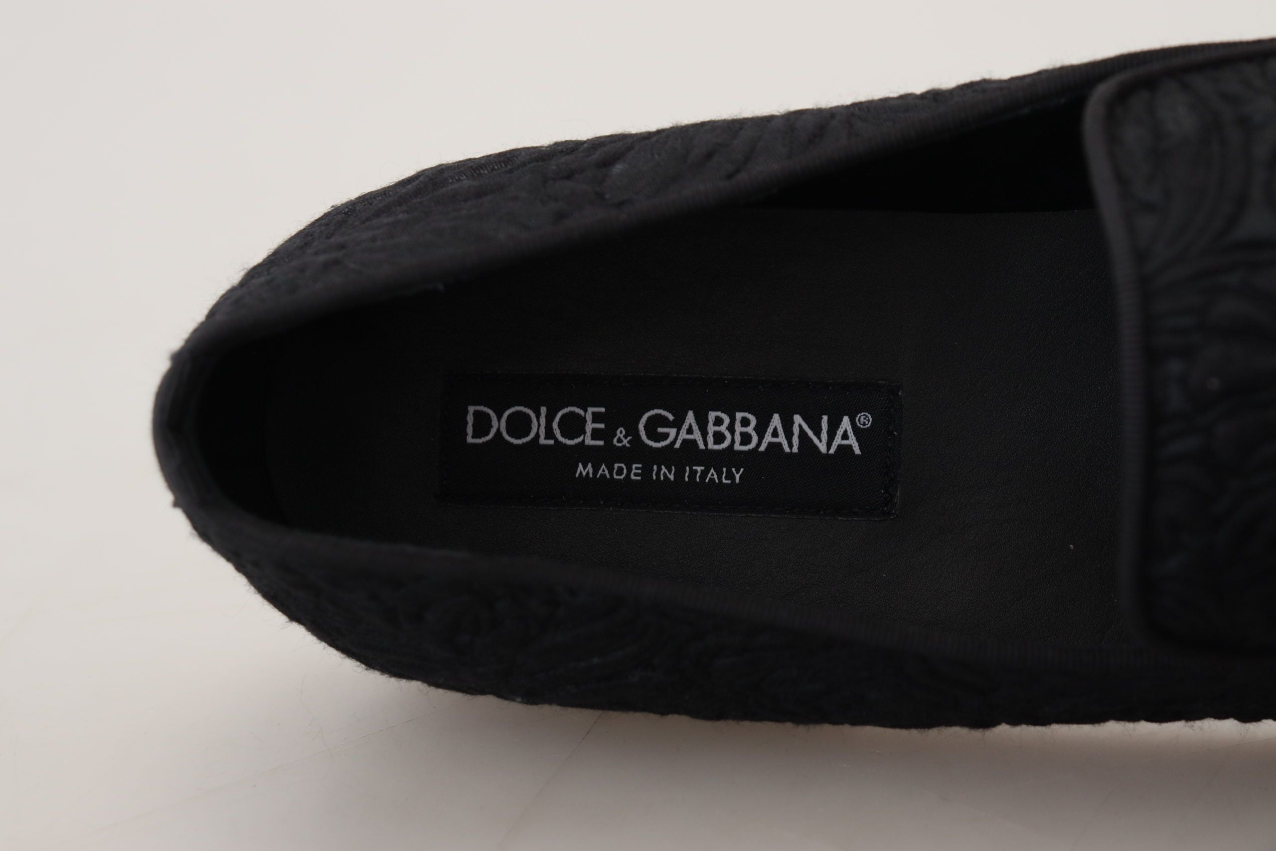 Dolce & Gabbana Black Floral Jacquard Loafer