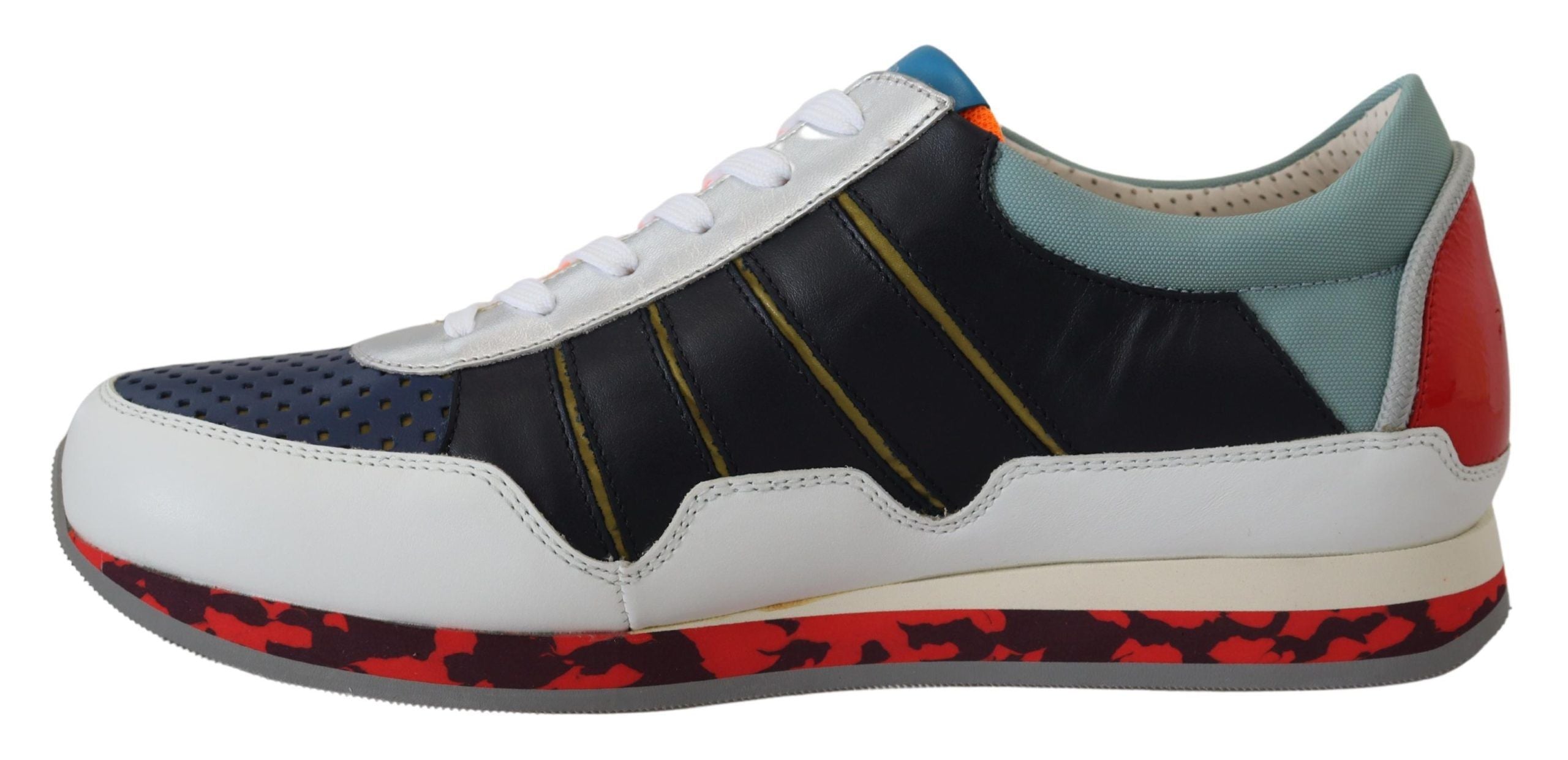 Dolce & Gabbana Multicolor Leather Sport Low Top Sneakers LUNESCAPE