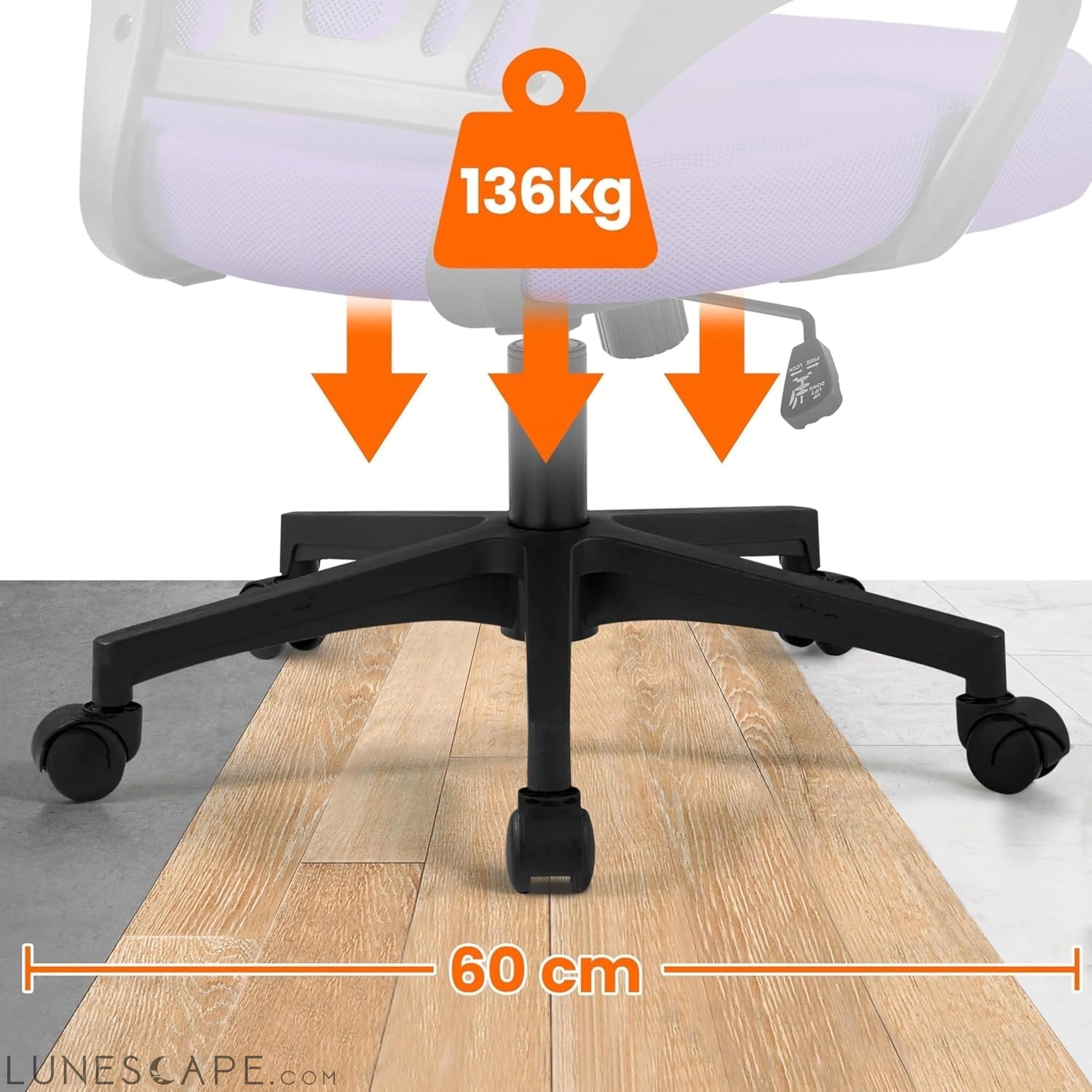 2Pcs Mesh Adjustable Desk Chairs, Ergonomic Executive Chairs with LUNESCAPE