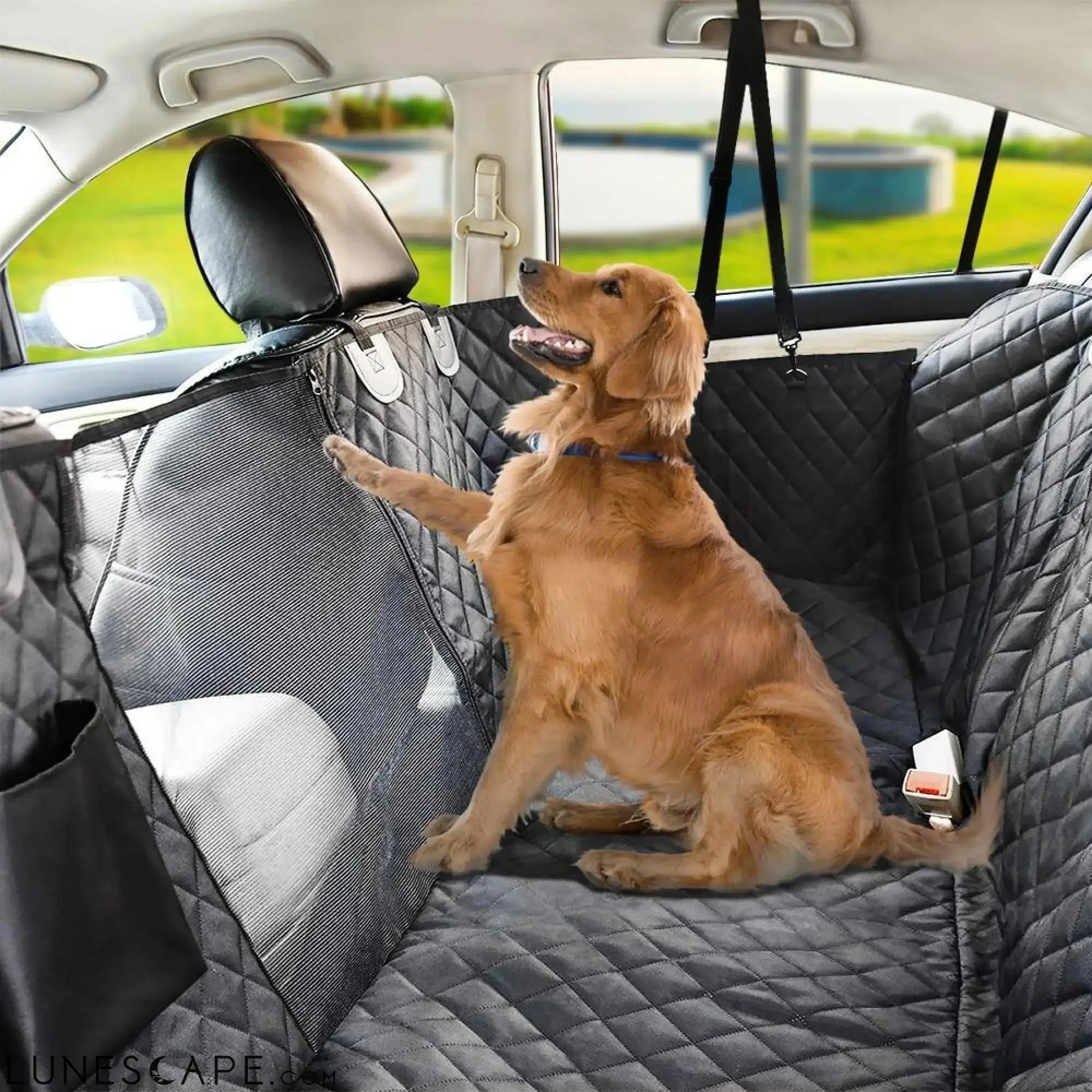 3-in-1 Waterproof Pet Carseat Cover, Hammock & Carry Case LUNESCAPE