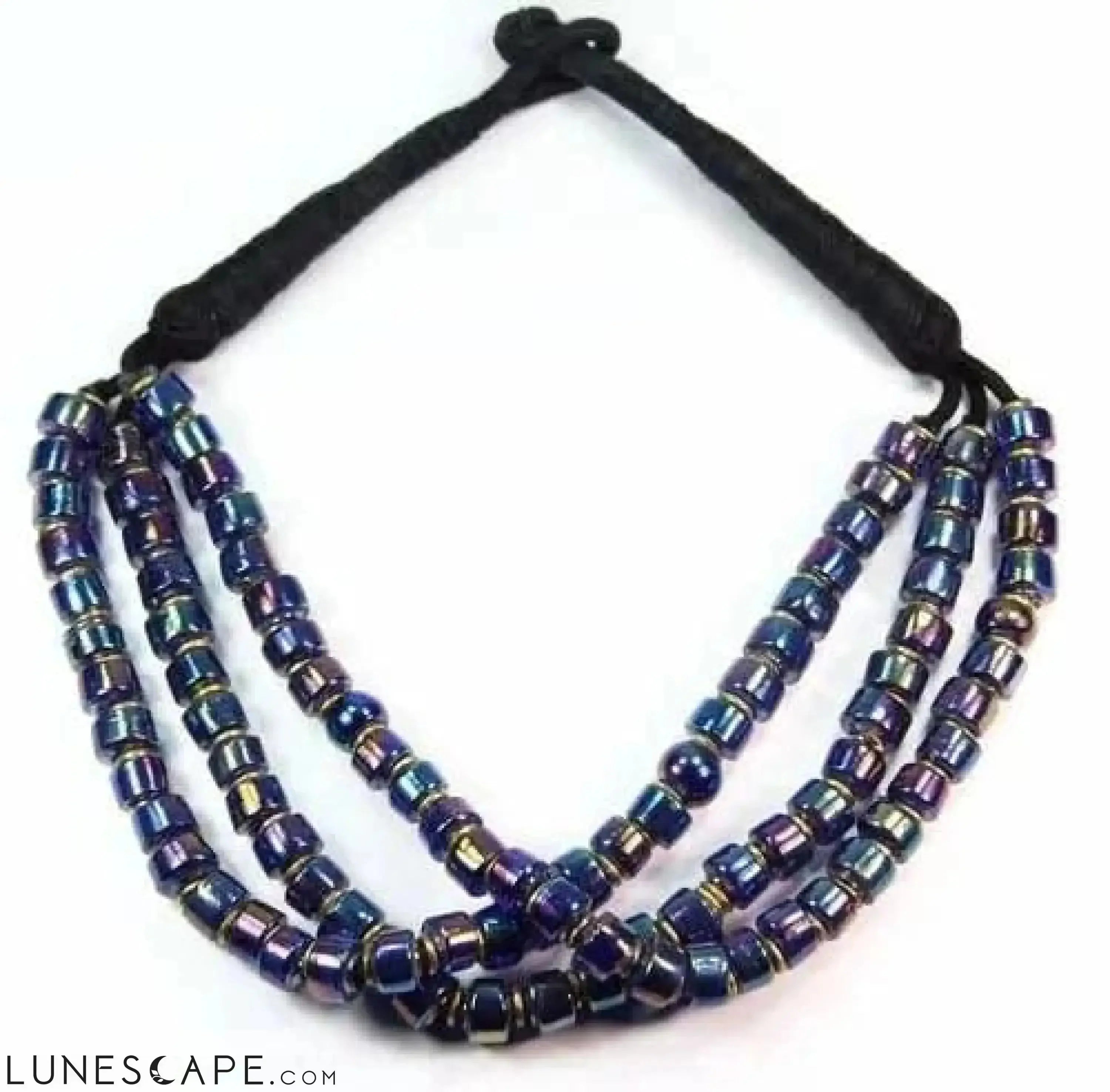 3-Strand Iridescent Beaded Necklace LUNESCAPE