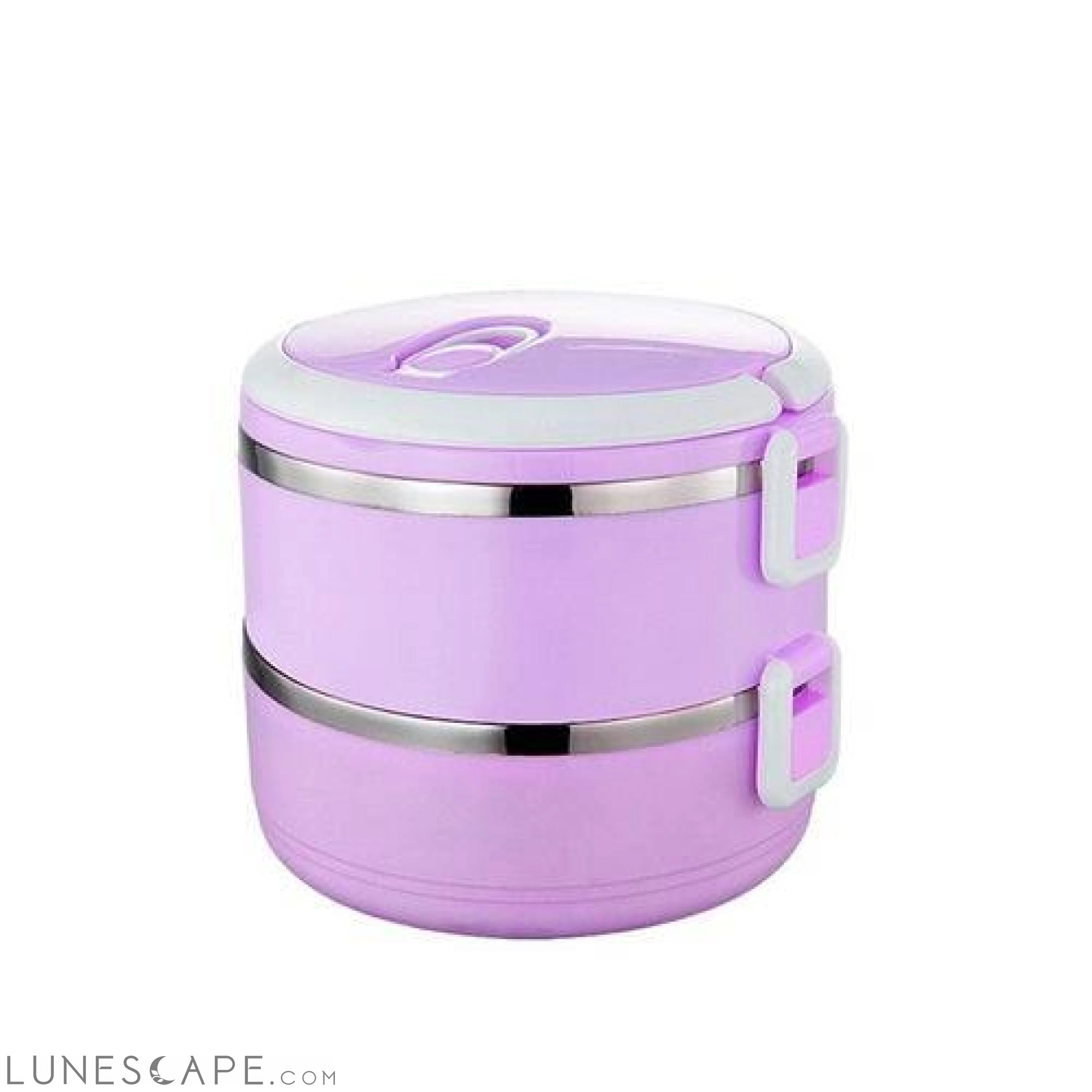 3-Tier Stackable Thermal Lunchbox - Purple LUNESCAPE