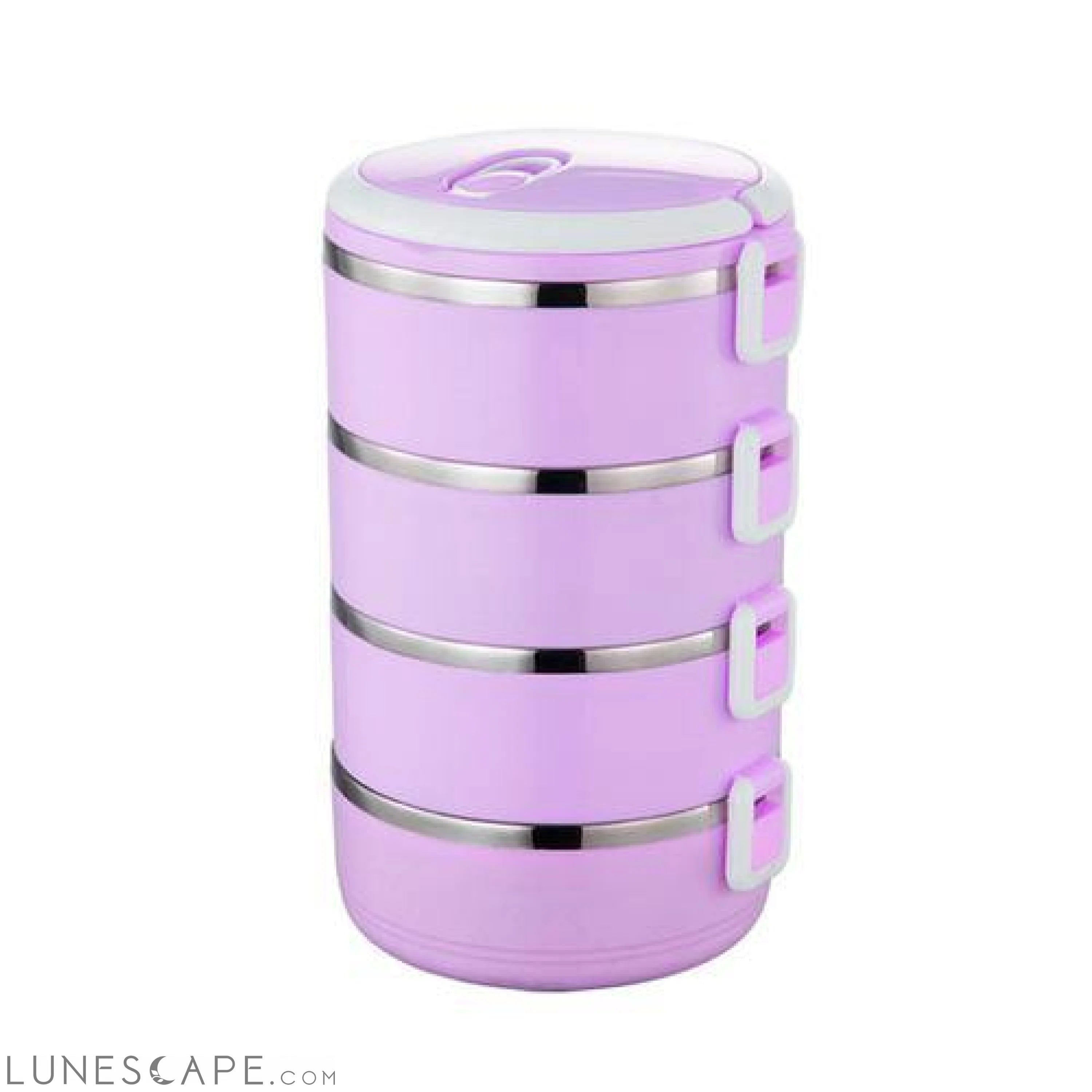 3-Tier Stackable Thermal Lunchbox - Purple LUNESCAPE