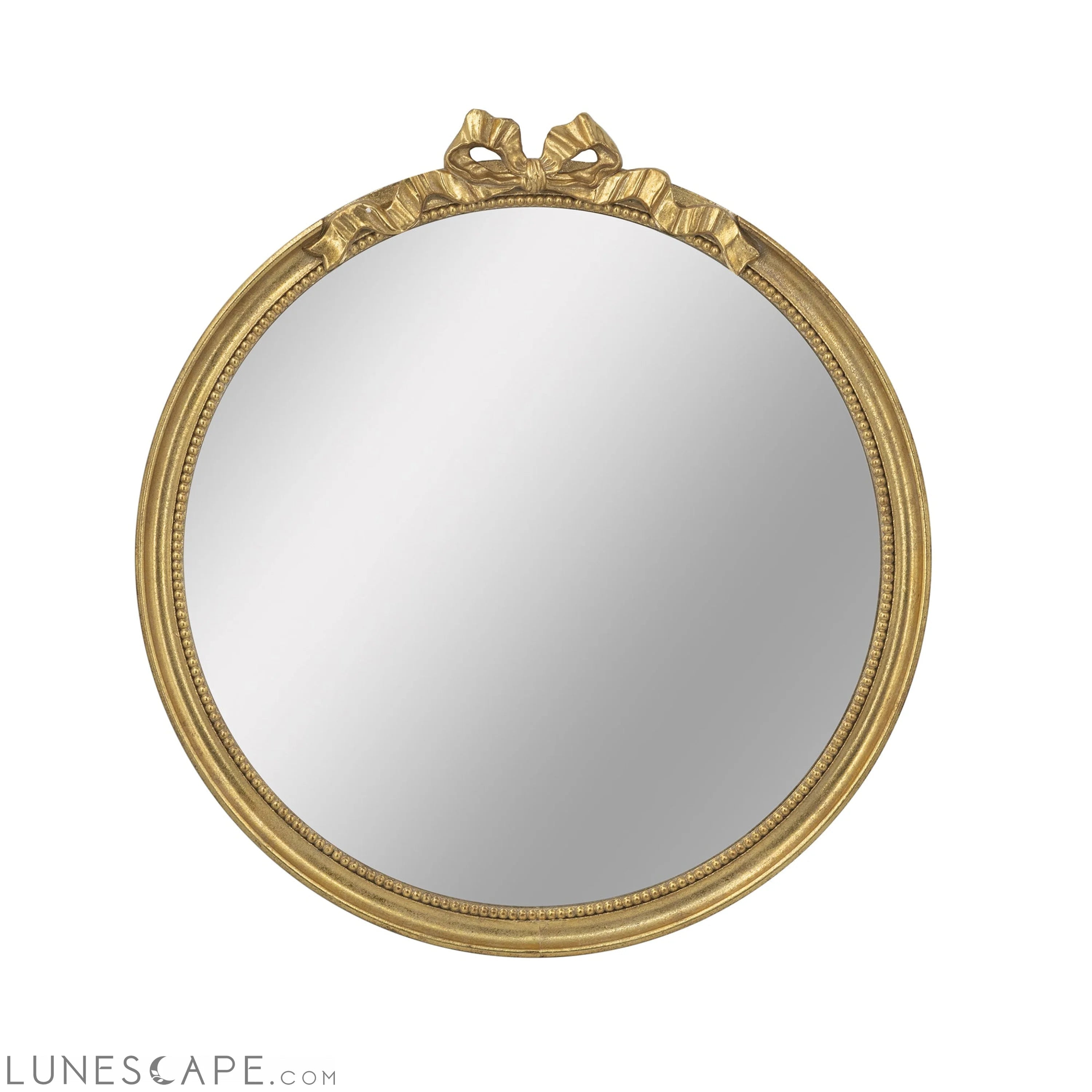 30' x 32.1' Round Decorative Wood Frame Wall Mirror LUNESCAPE