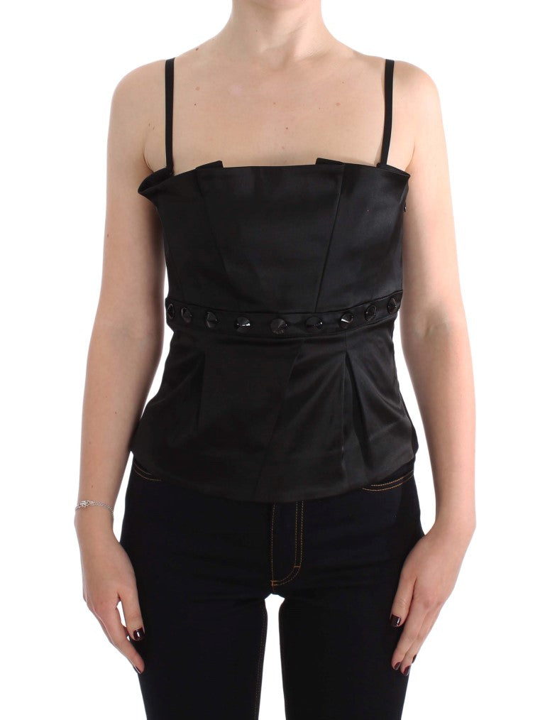 Exte Black Tank Party Evening Top Blouse LUNESCAPE