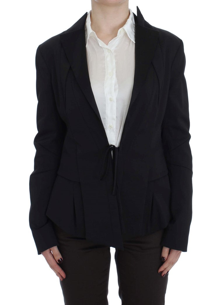 Exte Black Stretch Single Breasted Blazer Jacket LUNESCAPE
