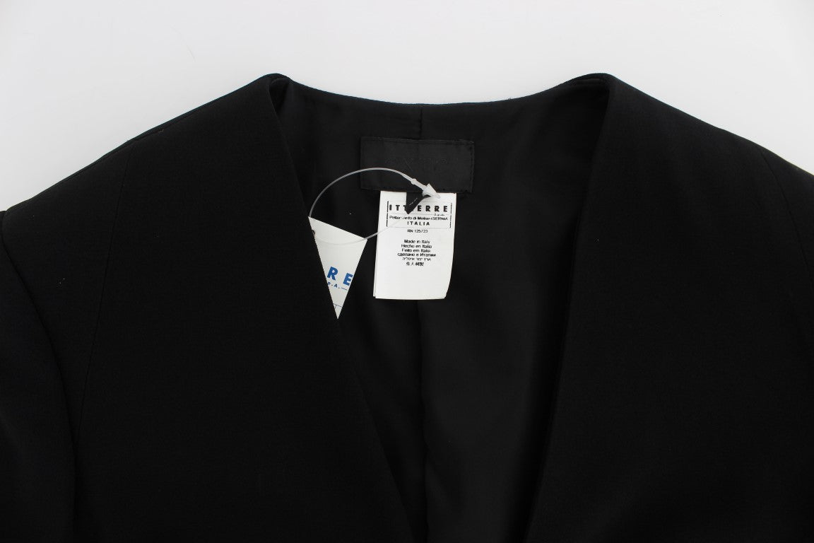 Exte Black Blue Two Piece Suit Skirt & Blazer