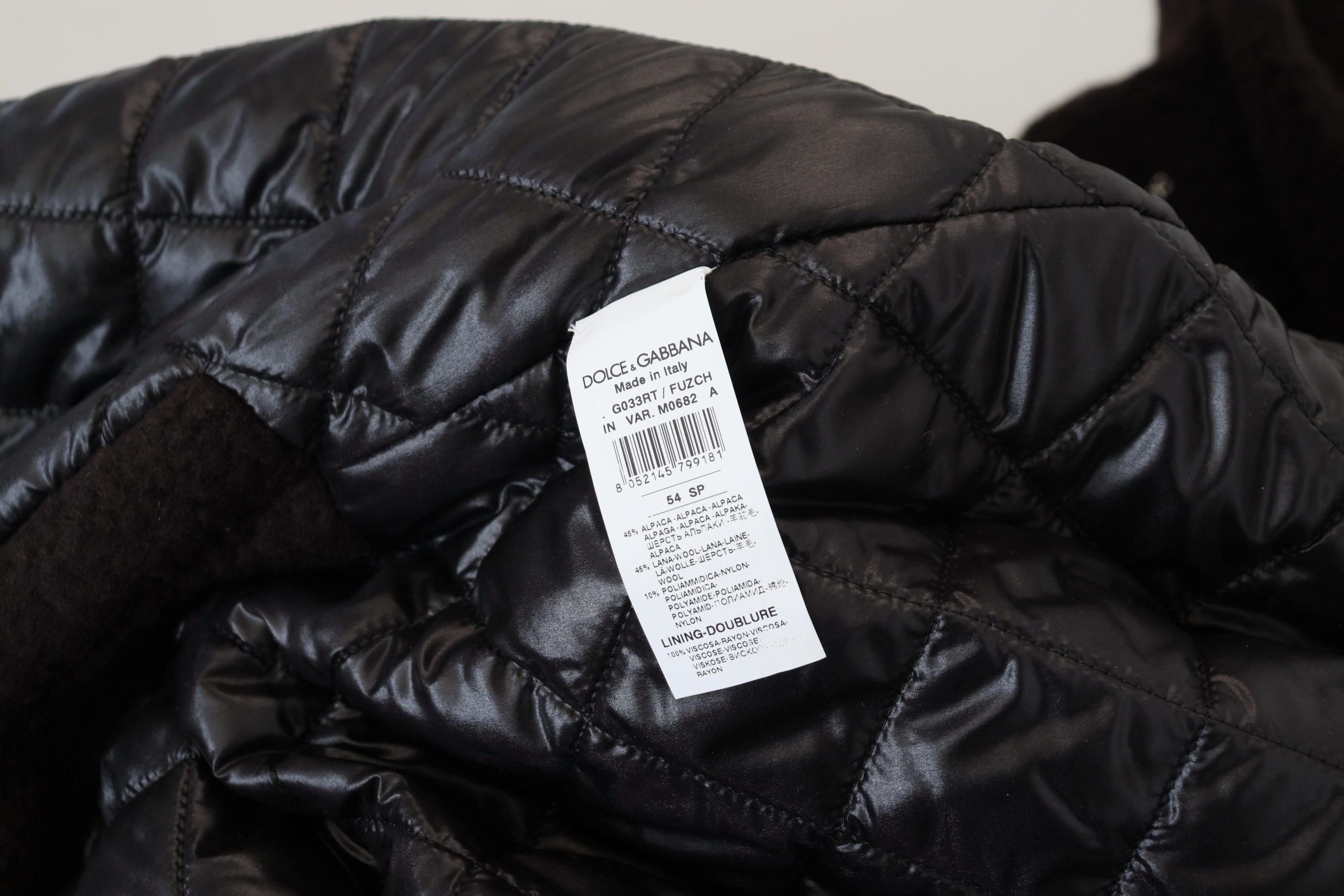 Dolce & Gabbana Black Alpaca Button Down Trench Coat Jacket